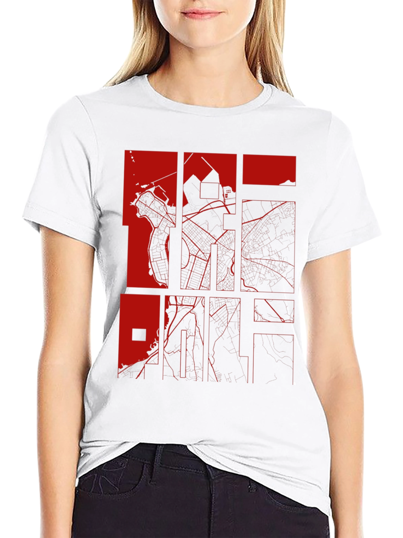 Black Abstract Graphic Print Black T-Shirt view 9