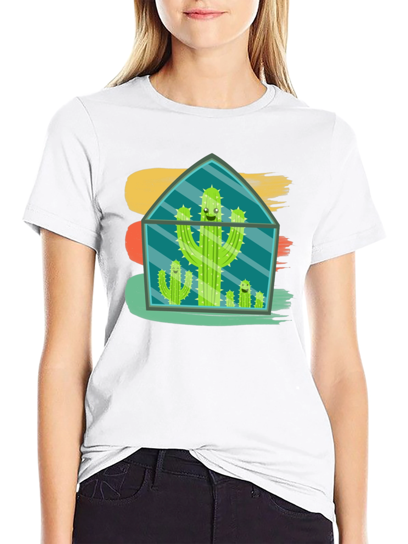 Black Cactus Terrarium T-Shirt - Funny Plant Lover Tee view 9