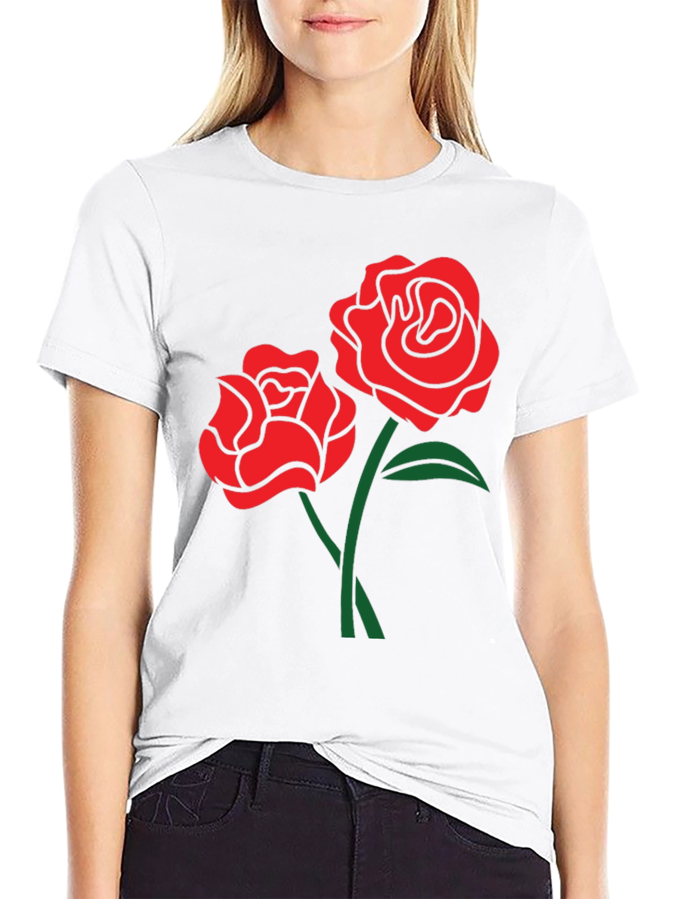 Black Rose Graphic Tee - Black Casual Shirt view 9