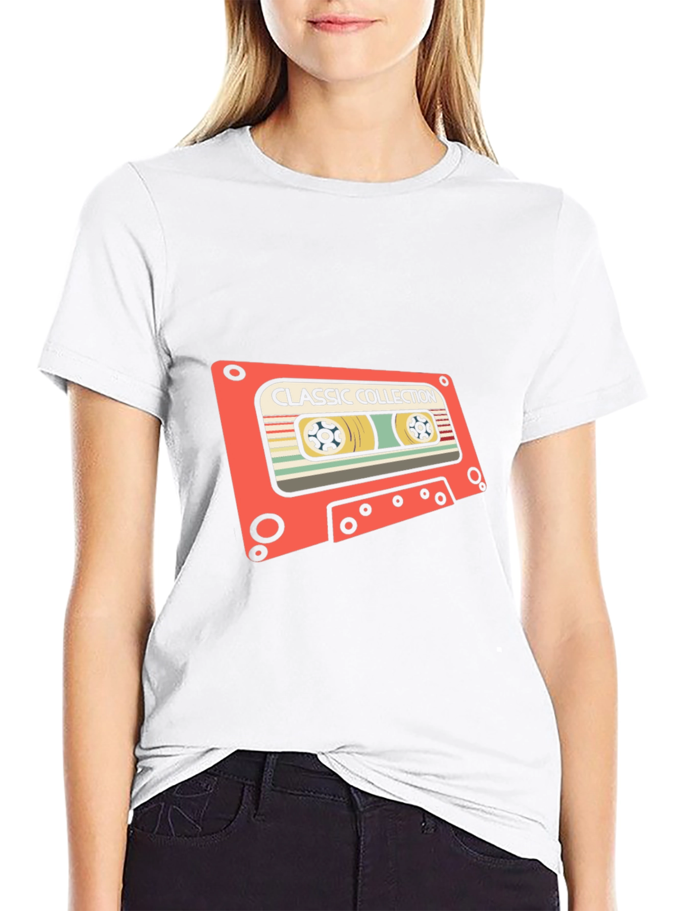 Black Retro Cassette Tape Graphic T-Shirt view 9