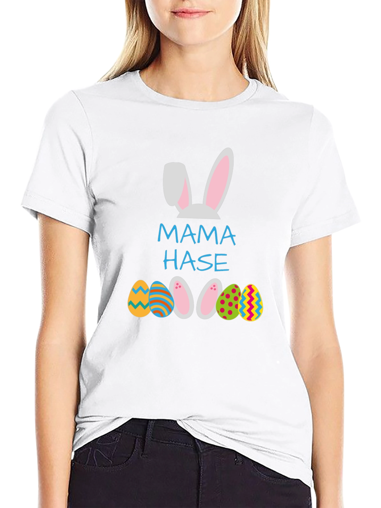 Black Mama Hase Easter Bunny Egg T-Shirt view 9