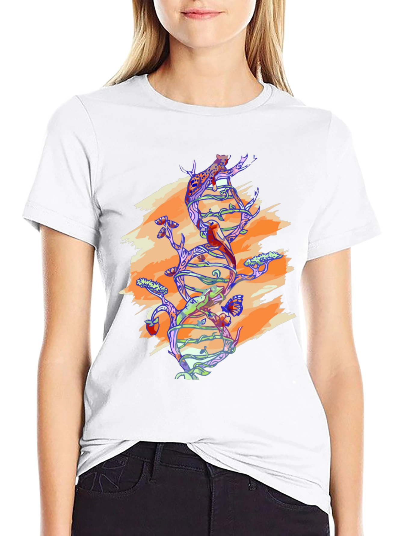 Black Nature DNA Graphic Tee - Black Unisex Shirt view 9