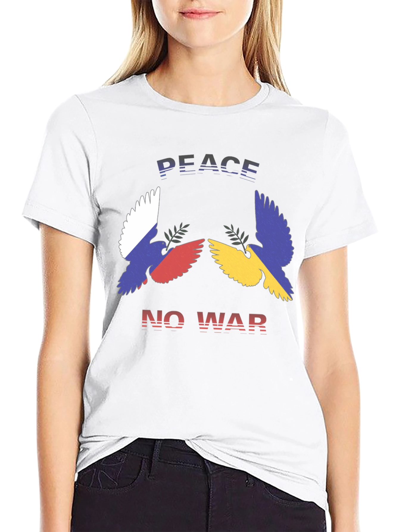 Black Peace No War Graphic T-Shirt view 9