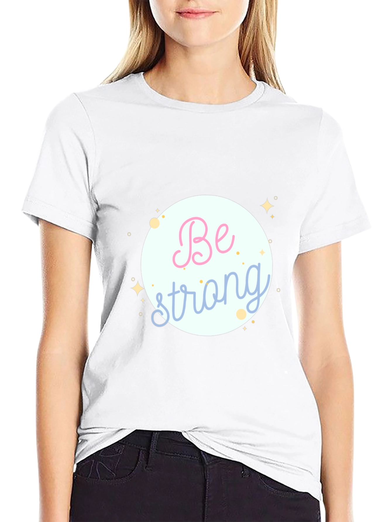 Black Be Strong T-Shirt - Inspirational Graphic Tee view 9