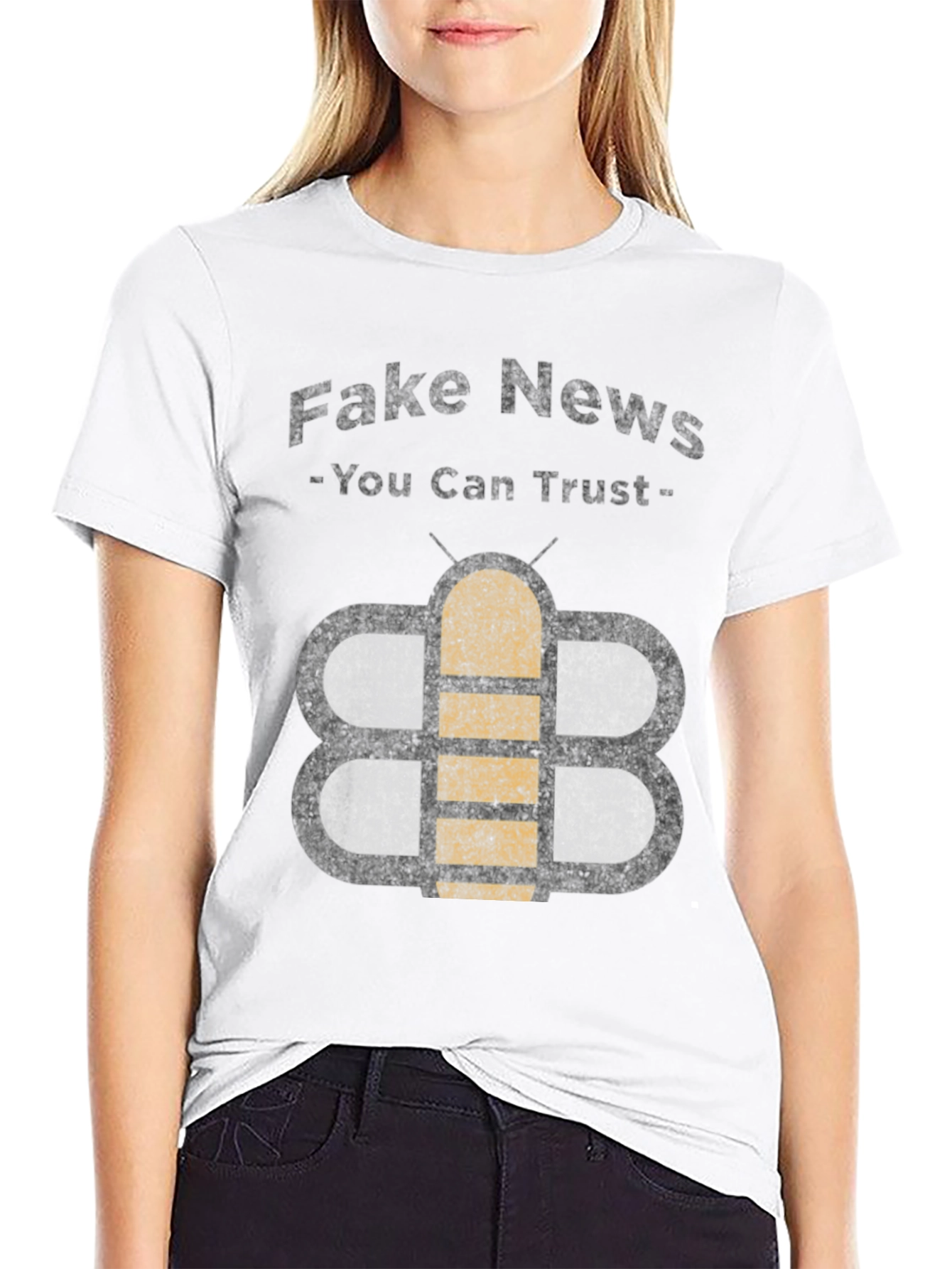 Black Fake News You Can Trust Humor Graphic Tee view 9