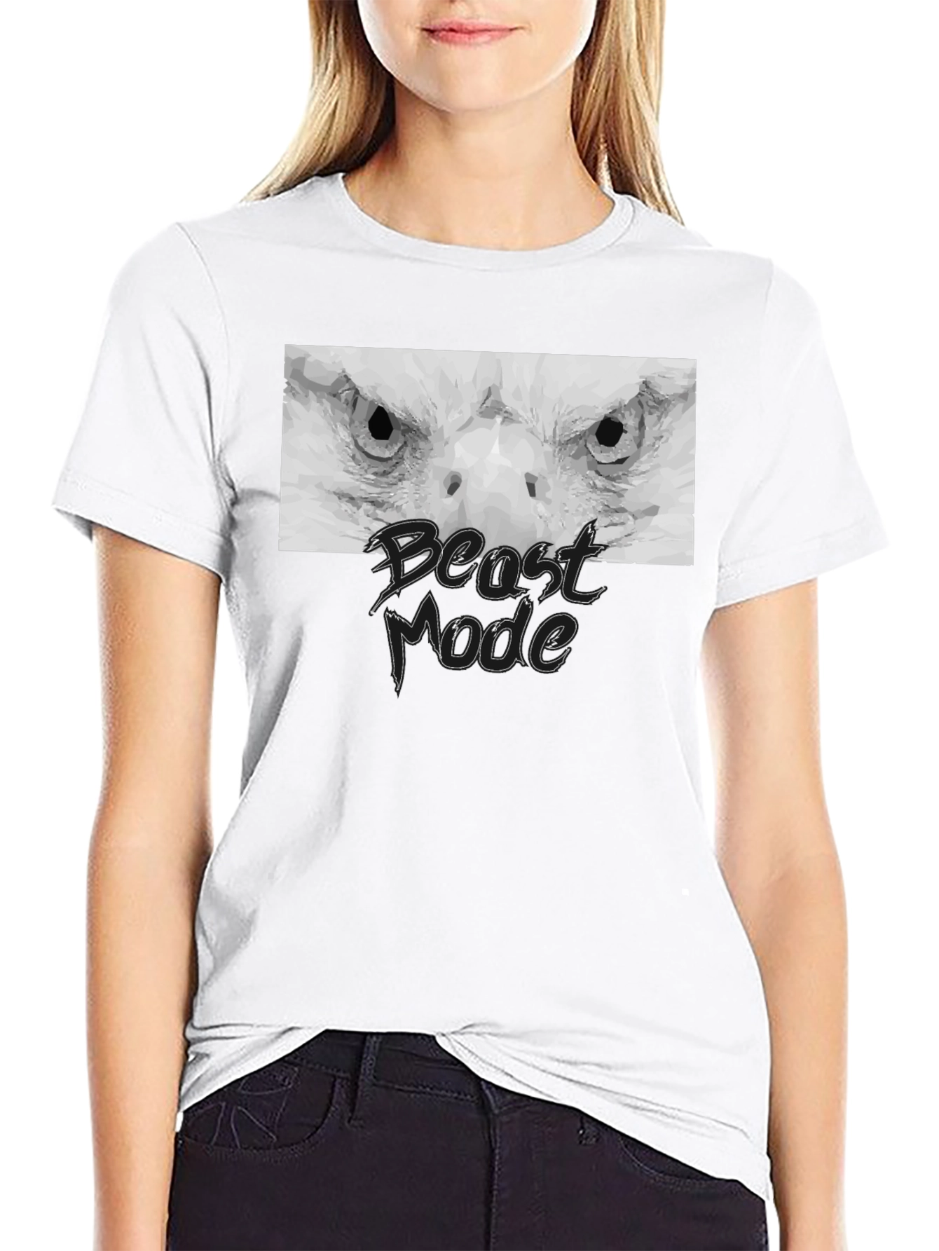 Black Beast Mode Eagle Graphic Black T-Shirt view 9