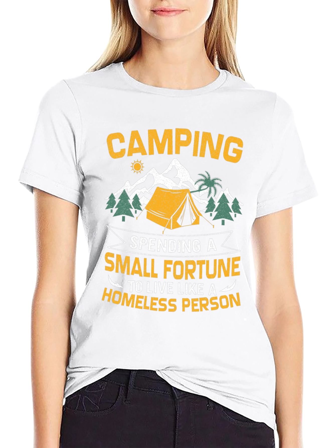 Black Camping Small Fortune Graphic T-Shirt view 9