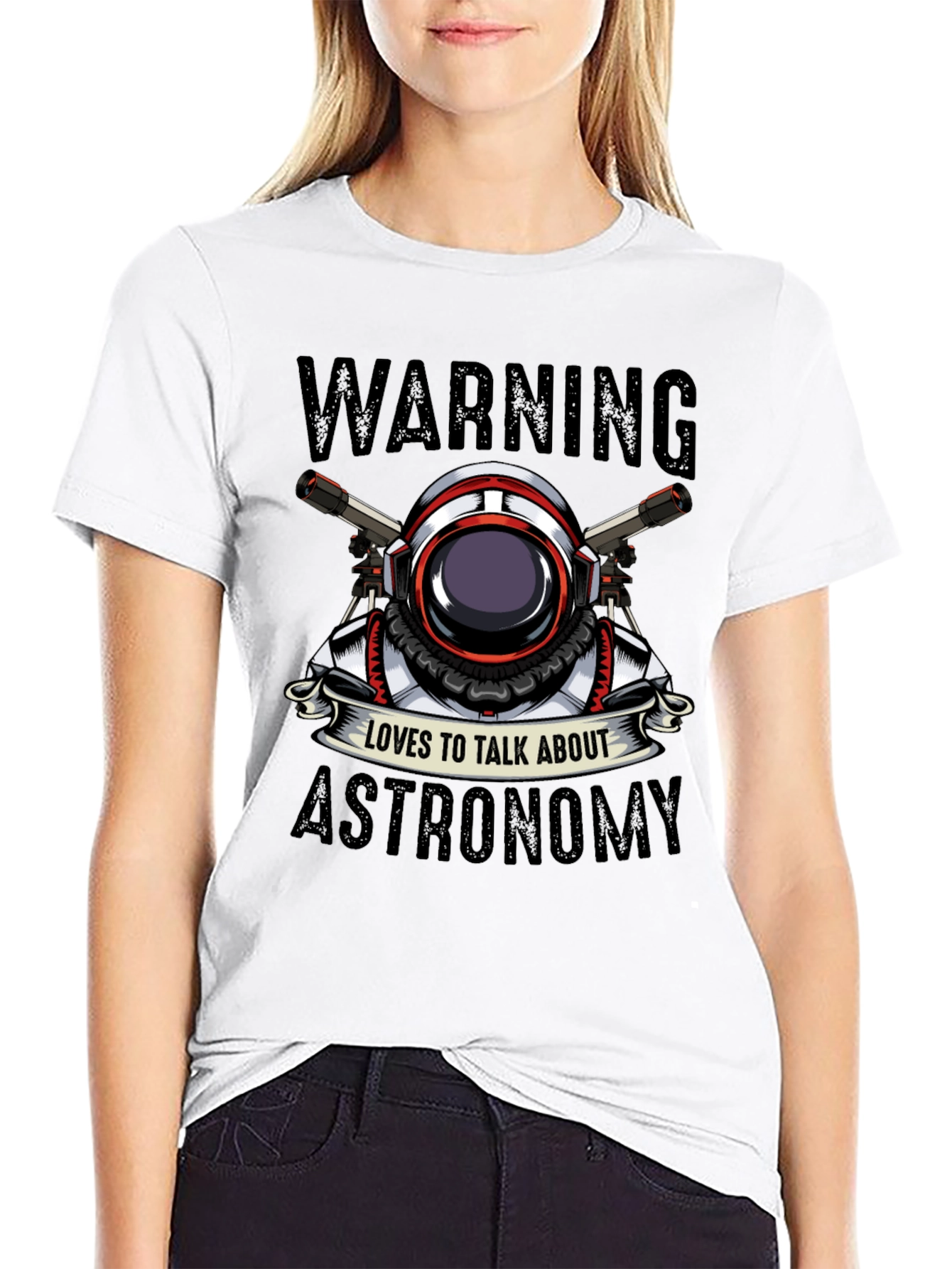Black Warning Astronomy T-Shirt view 9