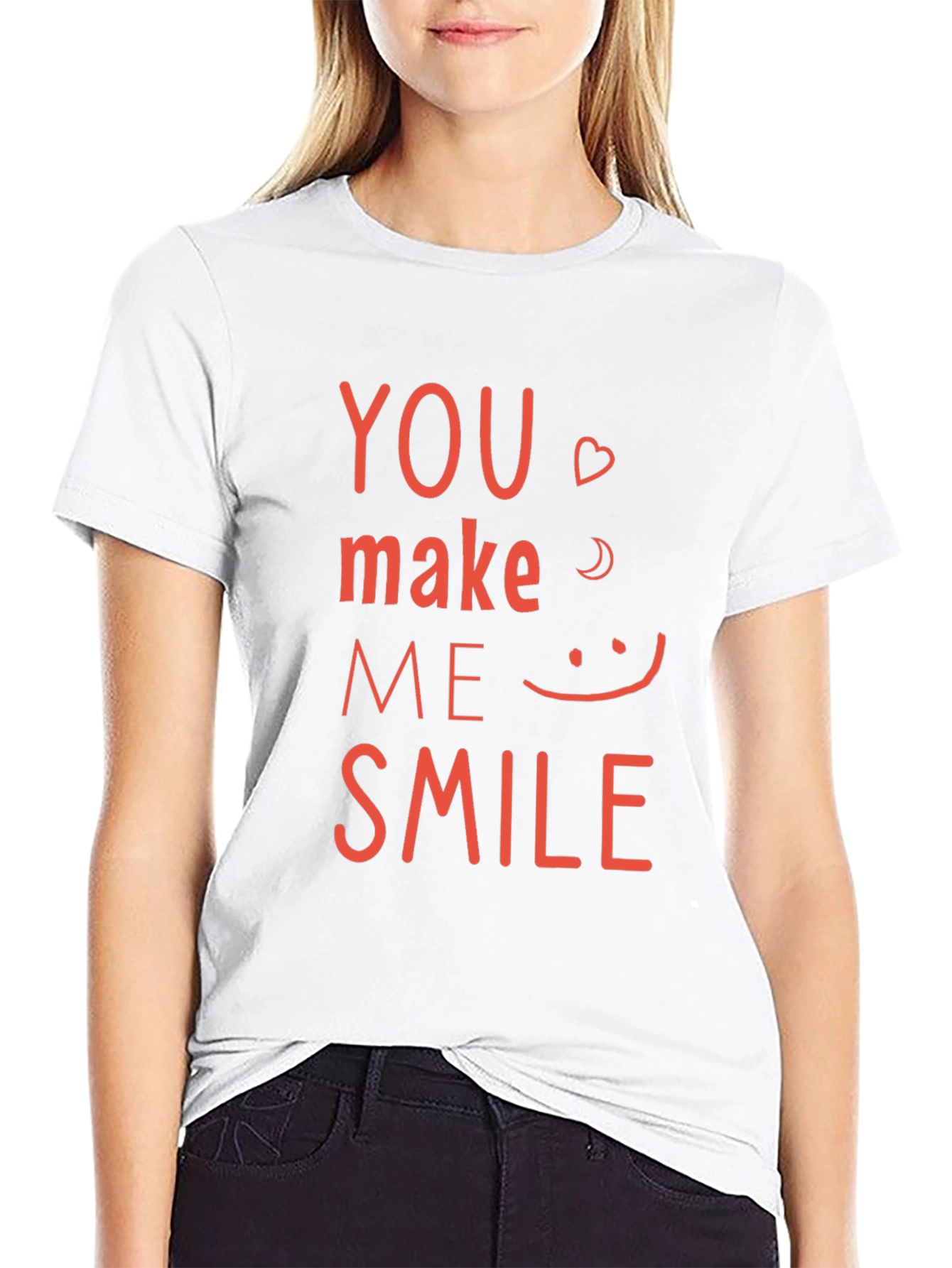 Black You Make Me Smile Graphic Tee - Black Cotton Shirt view 9