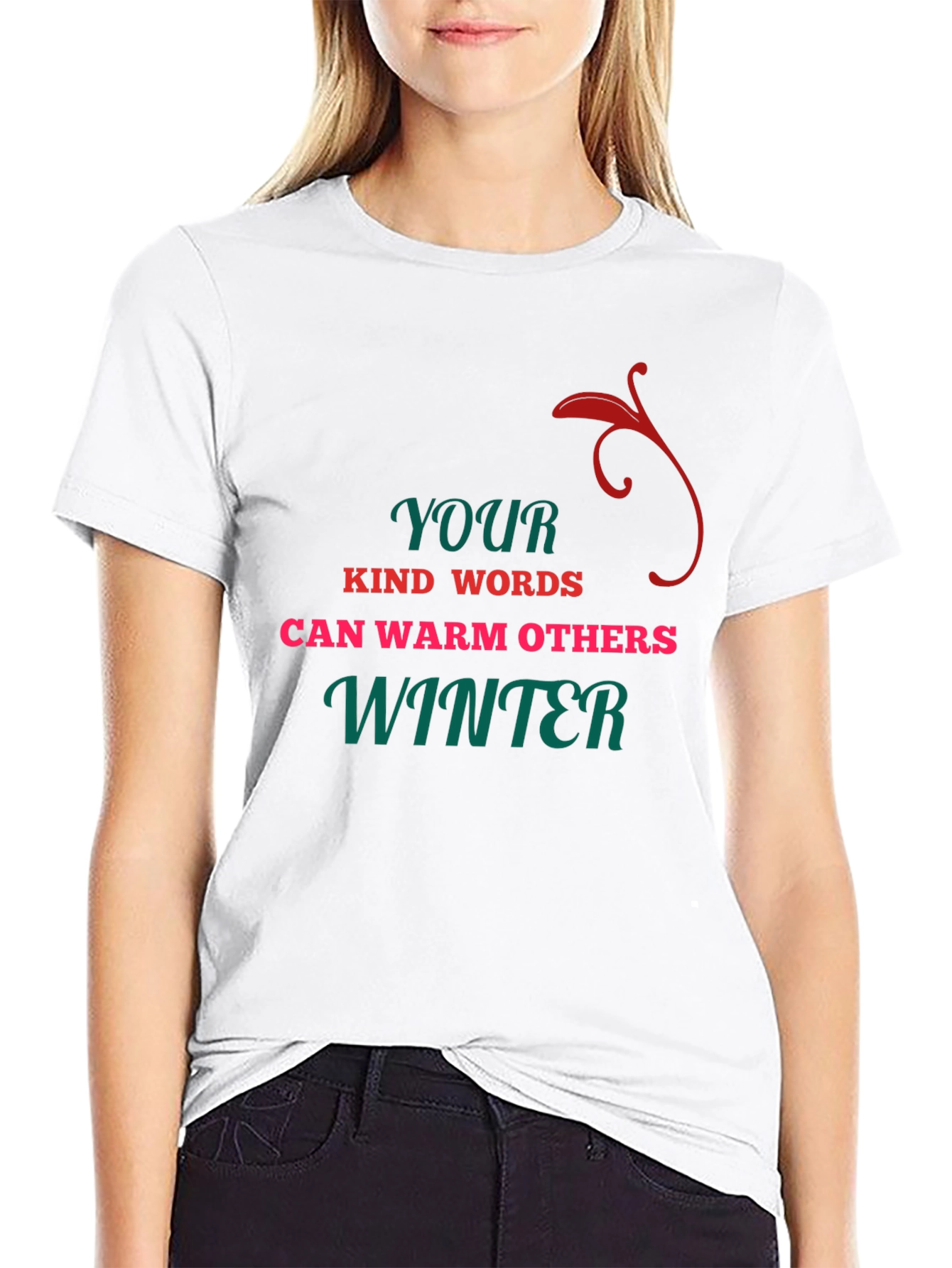 Black Kind Words Warm Others Winter T-Shirt view 9