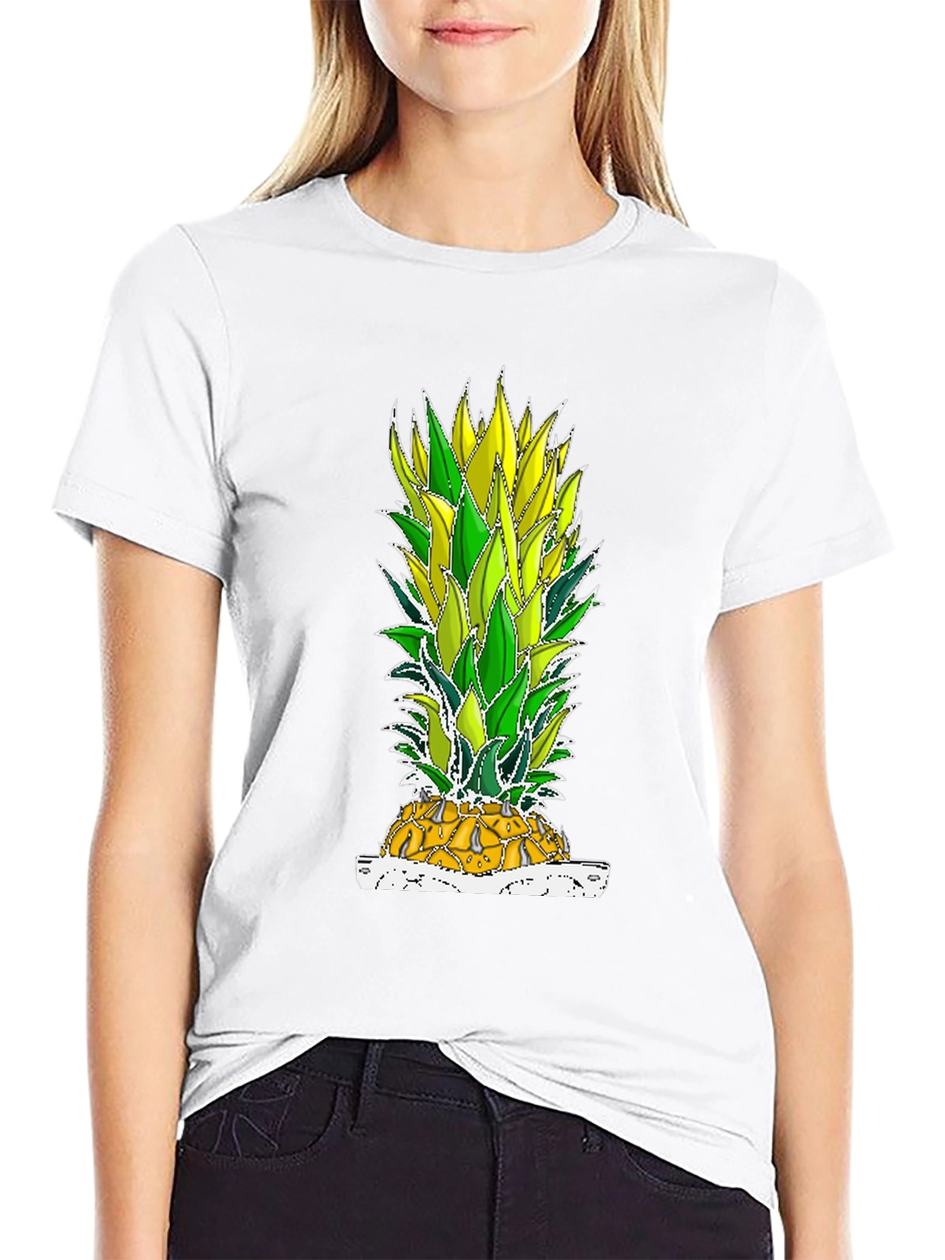Black Pineapple Graphic Tee - Tropical Fruit T-Shirt view 9