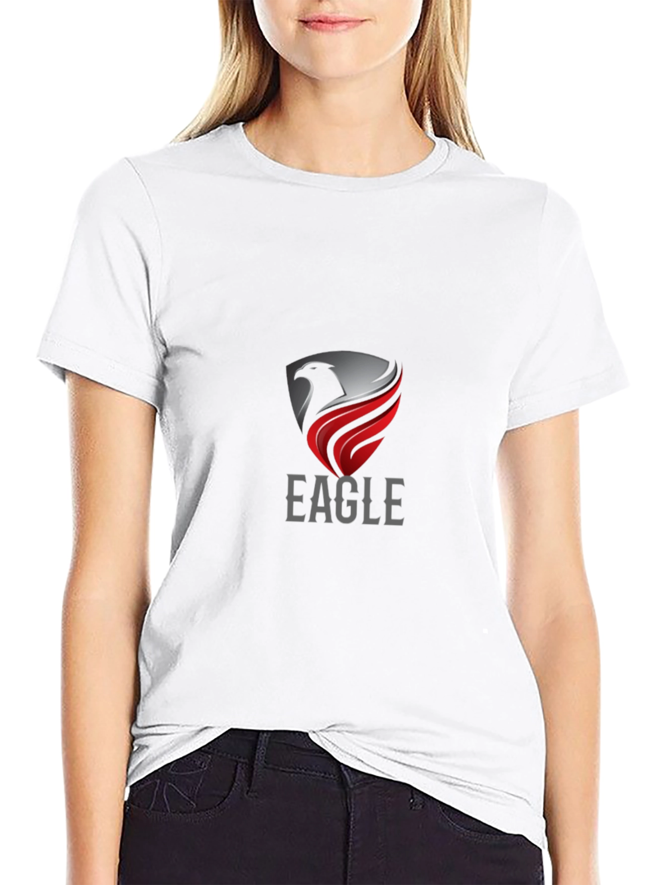 Black Eagle Crest Graphic Tee - Stylish Men's Black T-Shirt view 9