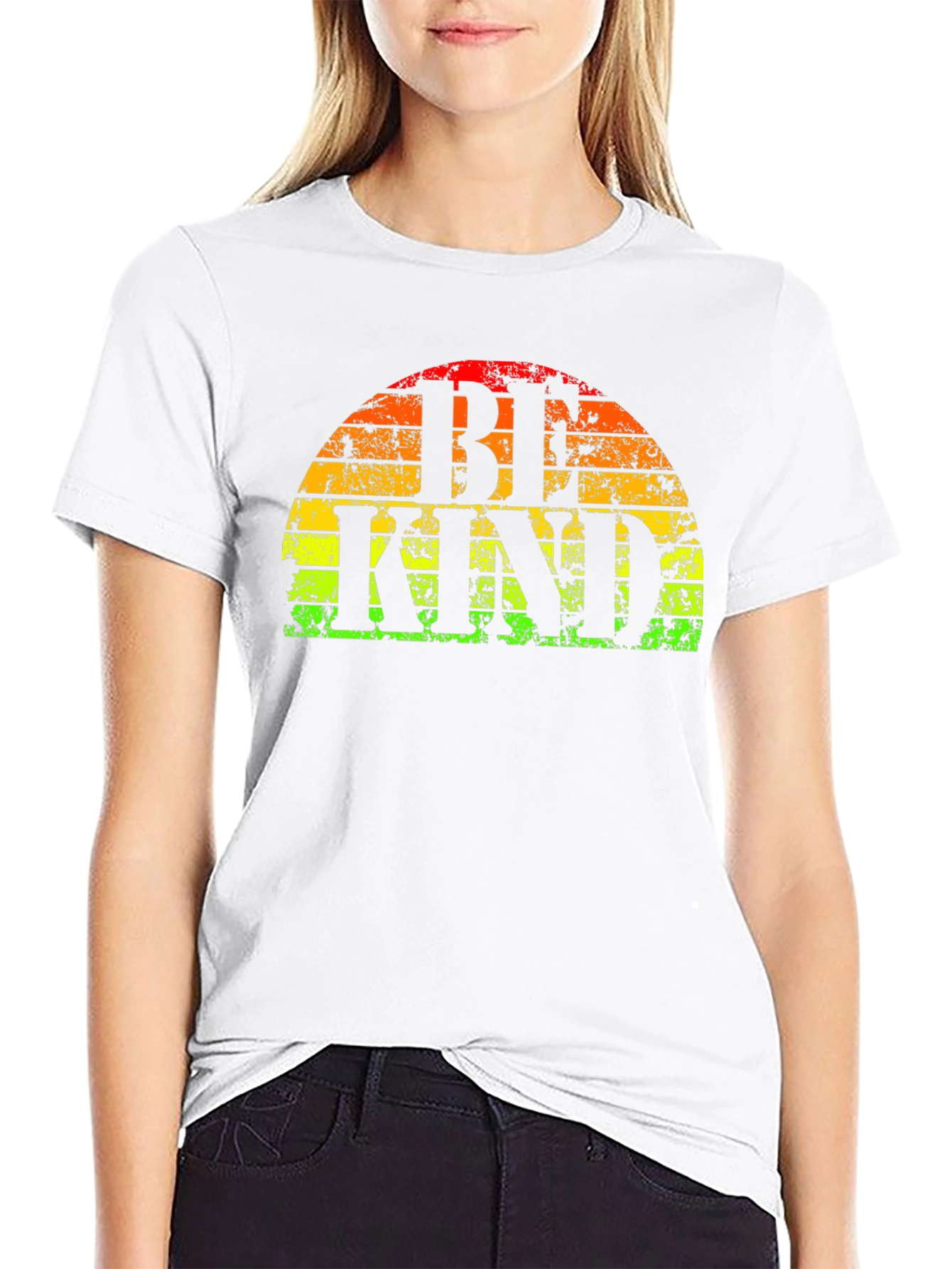 Black Be Kind T-Shirt - Retro Rainbow Graphic Tee view 9