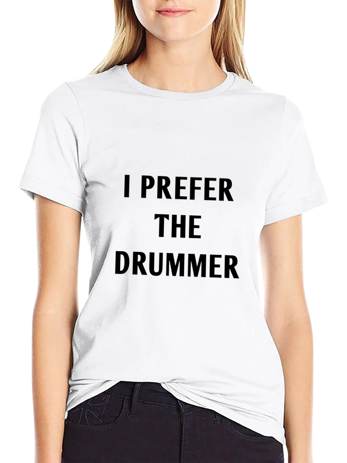 Black I Prefer The Drummer Black T-Shirt view 9