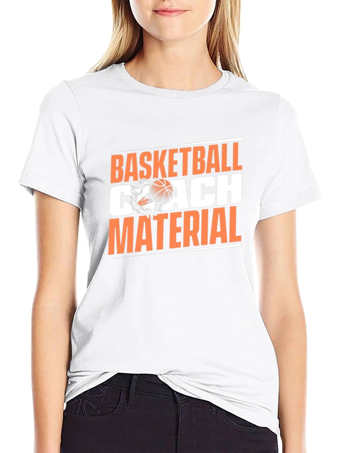 Black Basketball Coach Material T-Shirt - Black Tee view 9