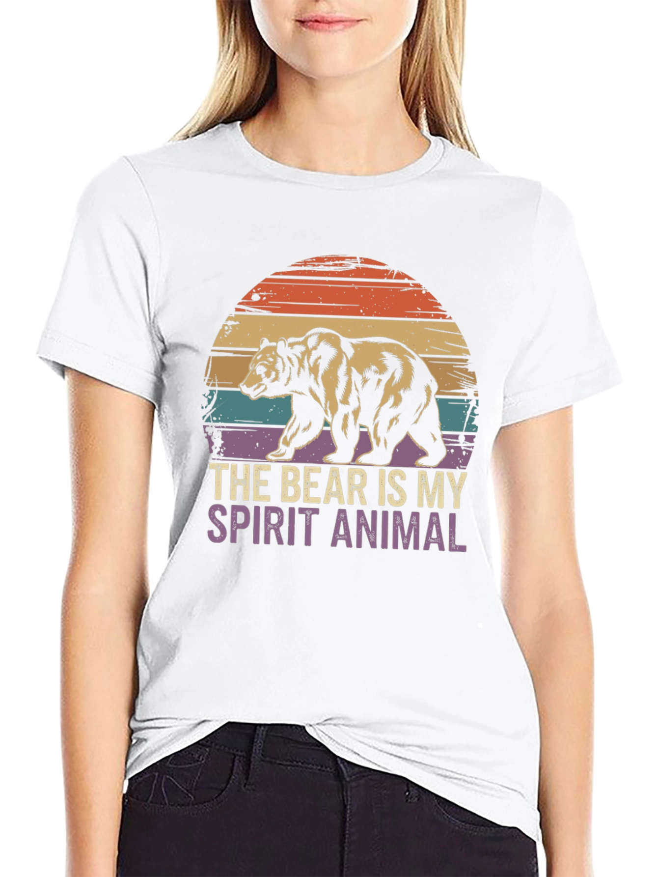 Black Bear Spirit Animal Graphic T-Shirt view 9