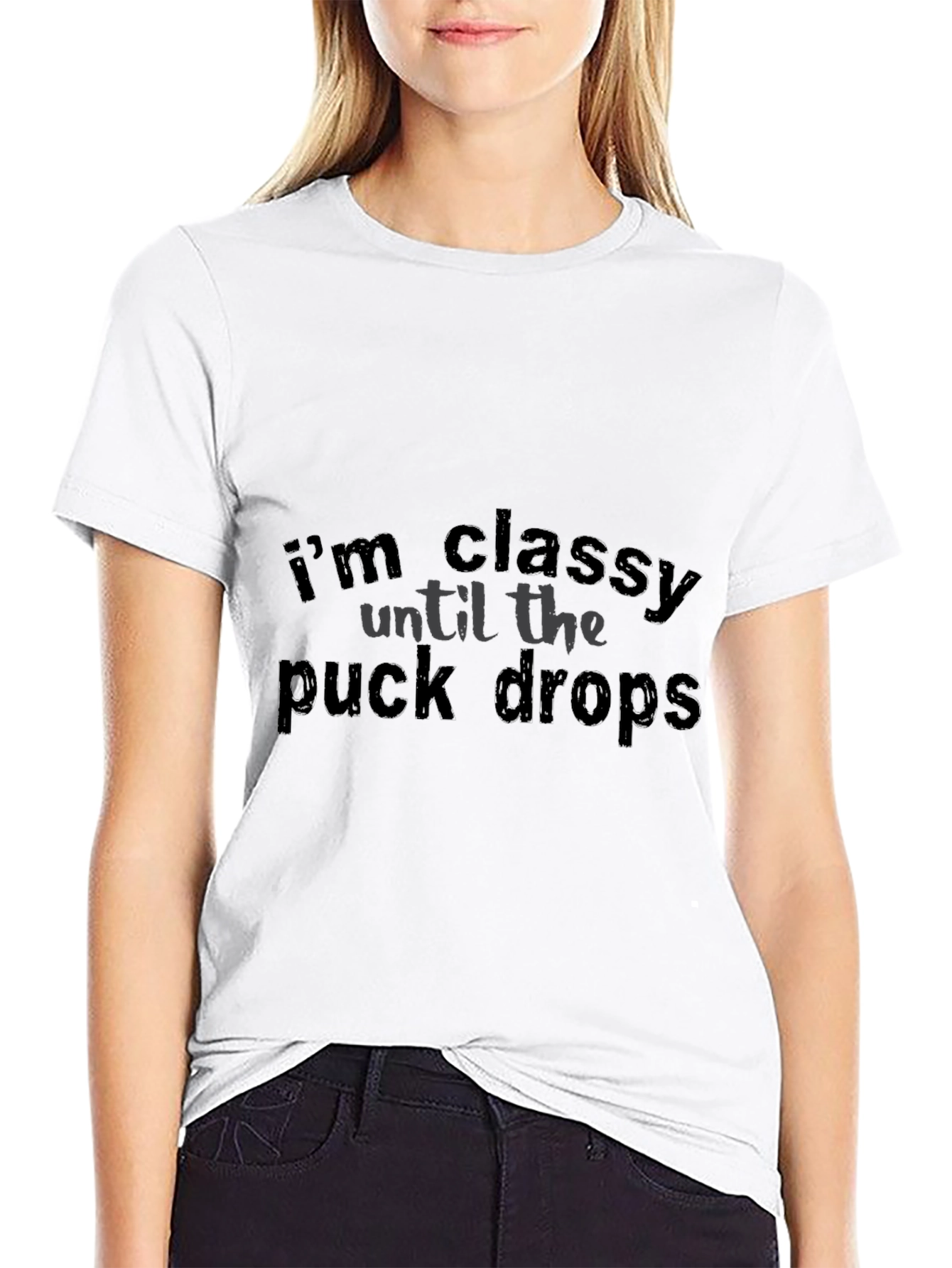 Black Classy Hockey Fan Black T-Shirt view 9