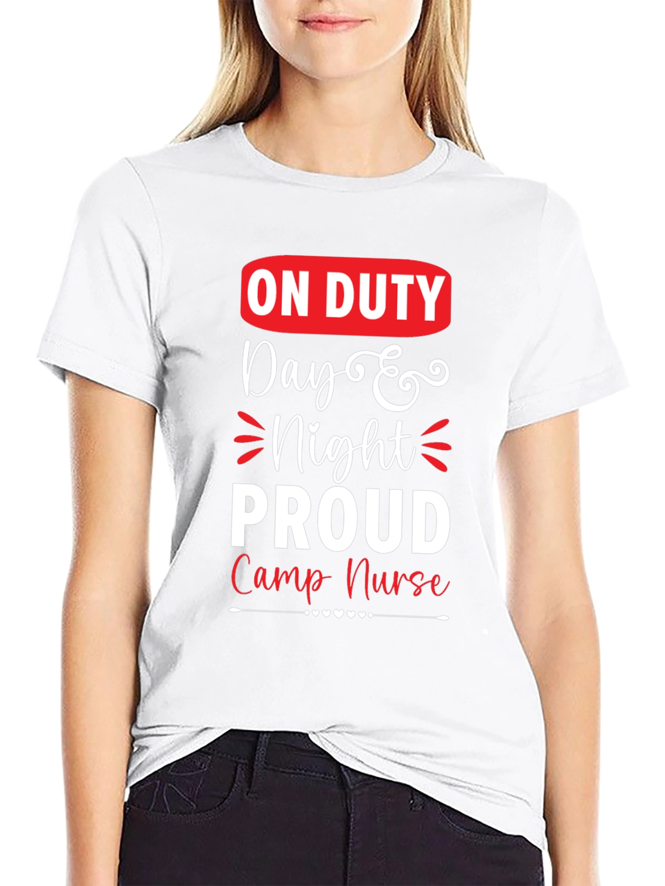 Black On Duty Camp Nurse Graphic T-Shirt view 9