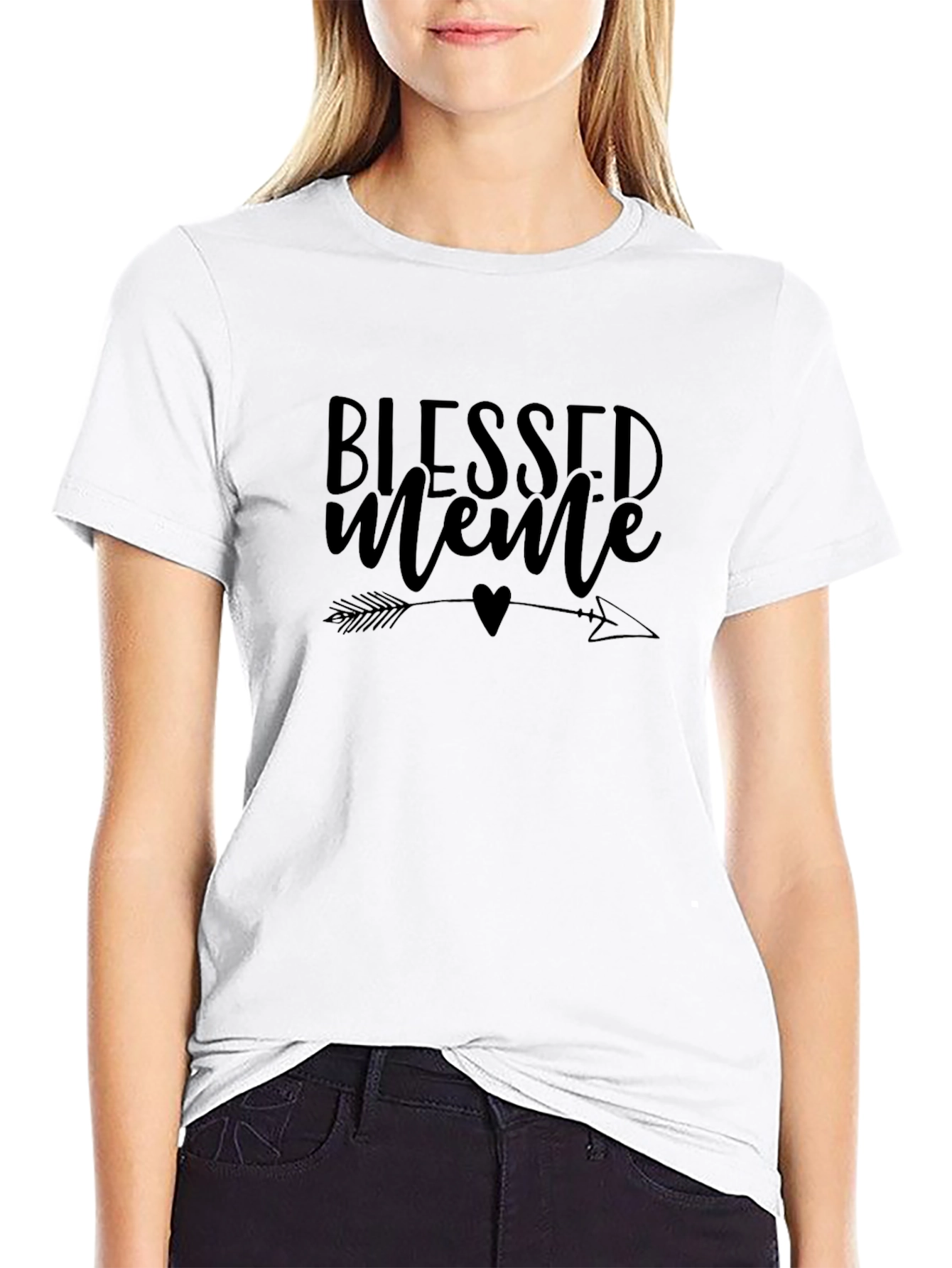 Black Blessed Meme Graphic Tee - Stylish Comfort view 9