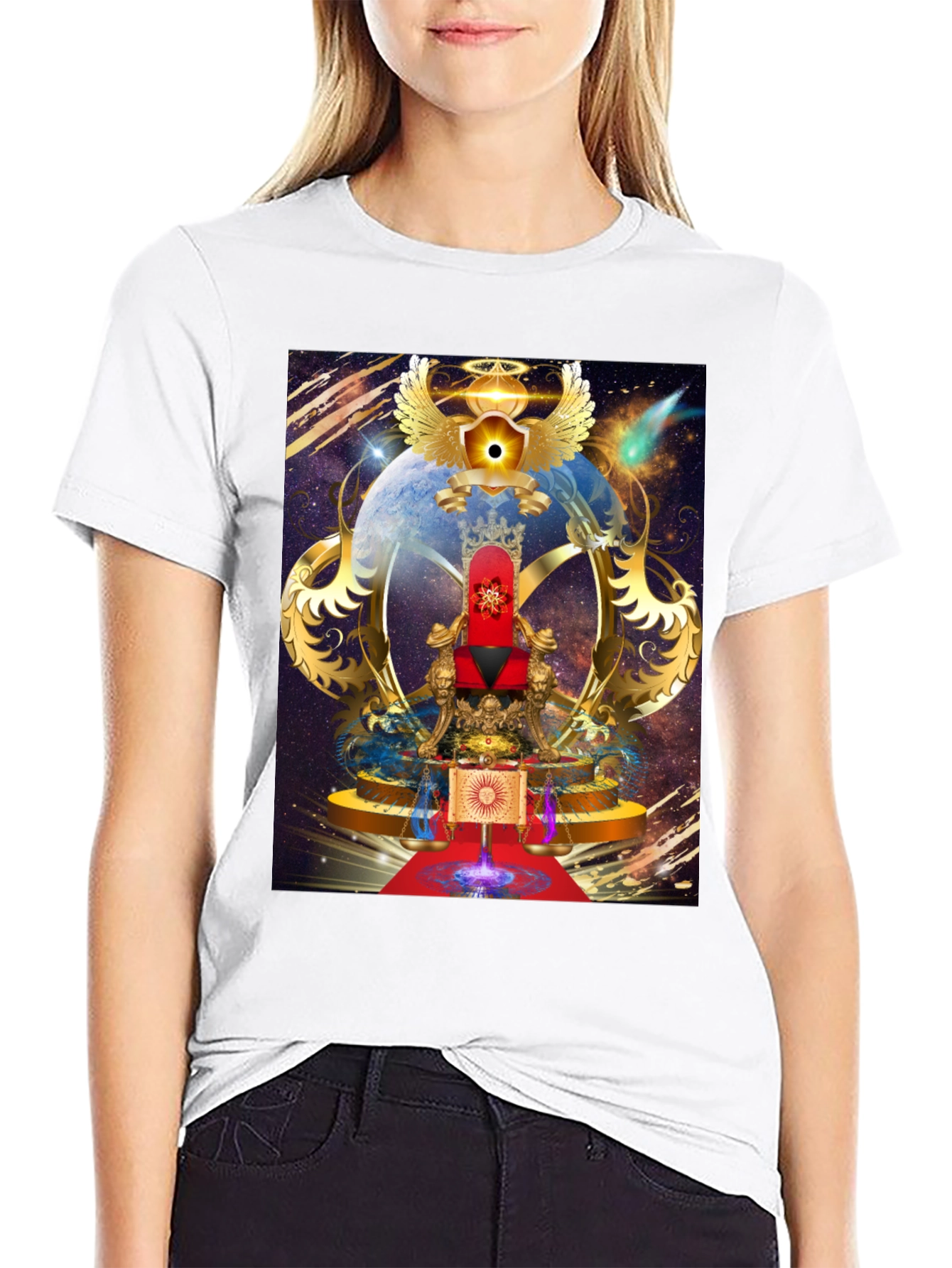 Black Celestial Throne Graphic Tee view 9