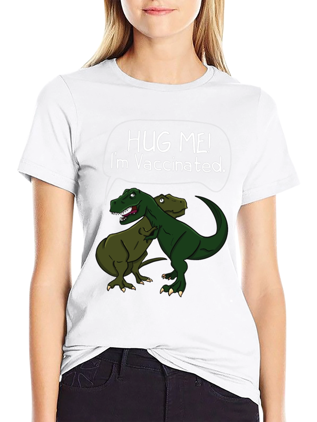 Hug Me! I'm Vaccinated T-Rex Graphic T-Shirt - 9