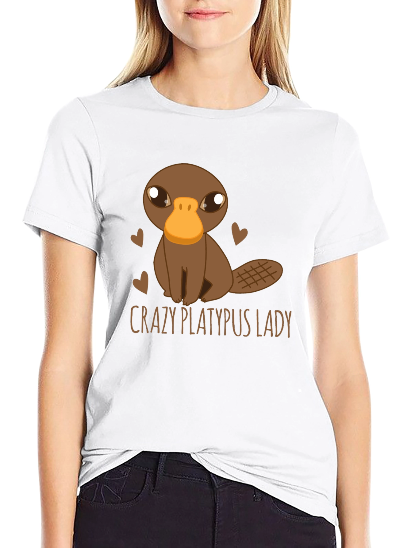 Black Crazy Platypus Lady Graphic Tee view 9