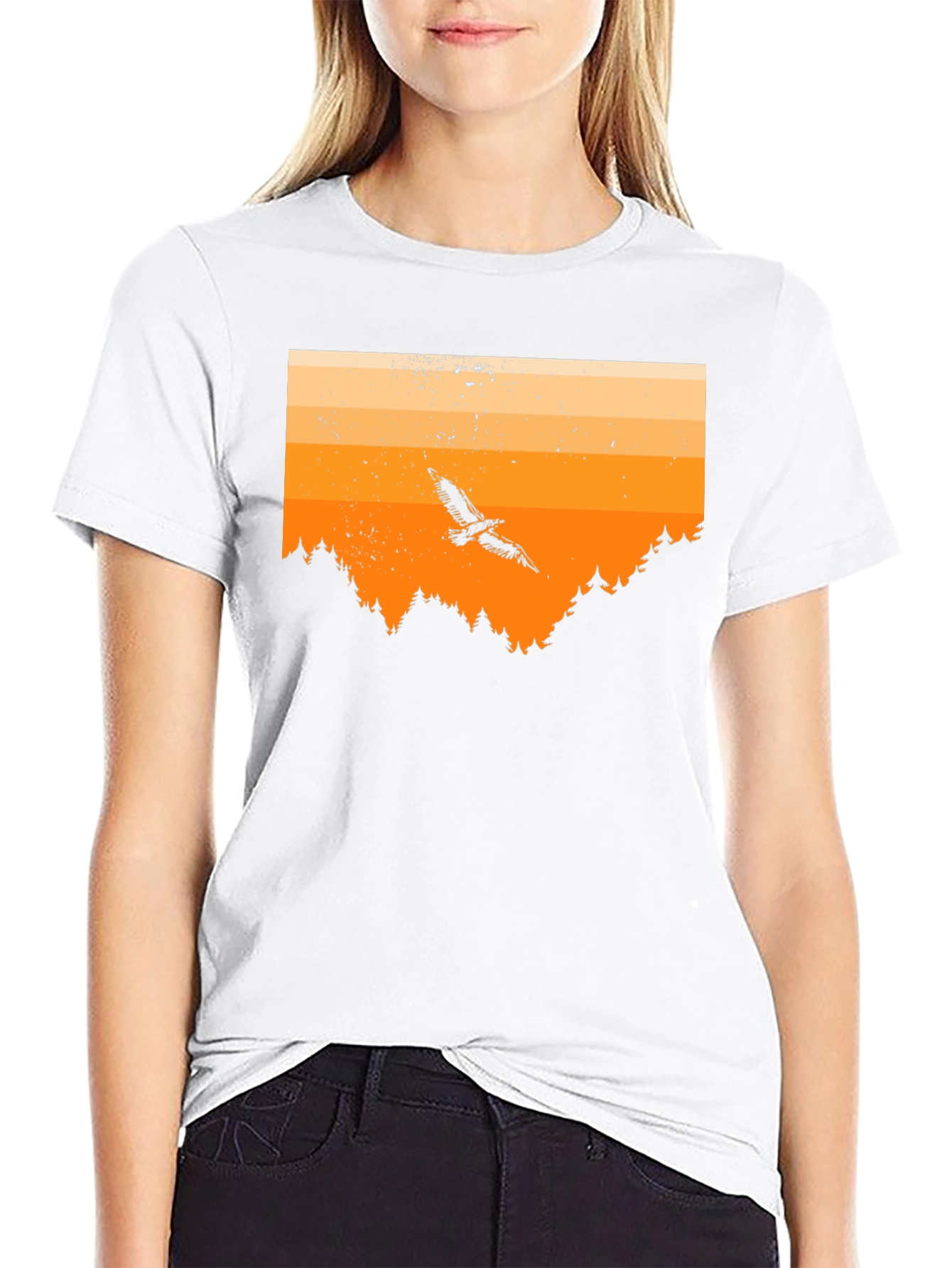 Black Sunset Eagle Graphic T-Shirt - Nature Design view 9
