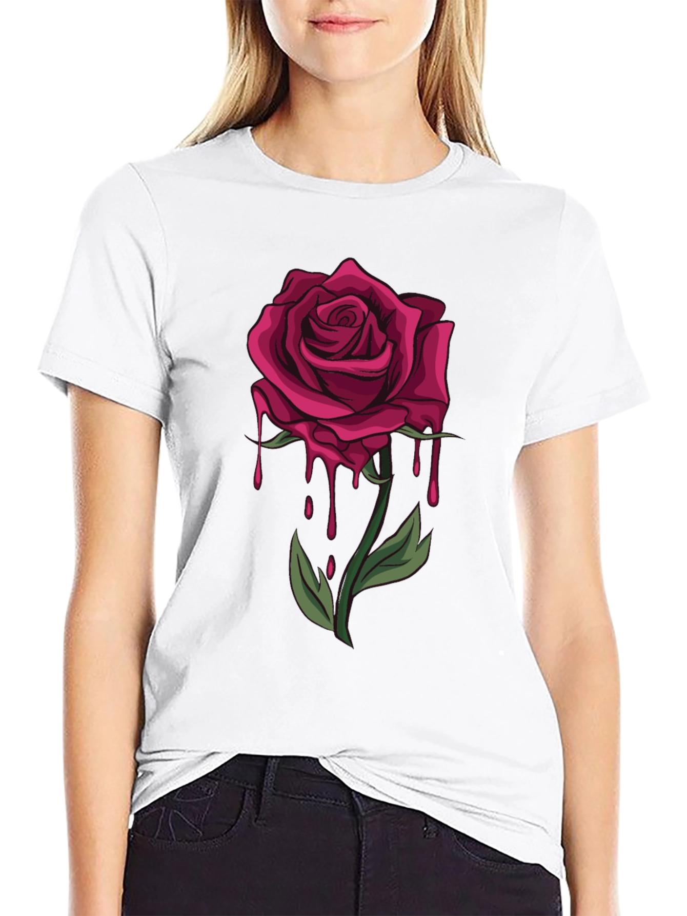 Dripping Rose Graphic T-Shirt - Bold & Stylish - 9