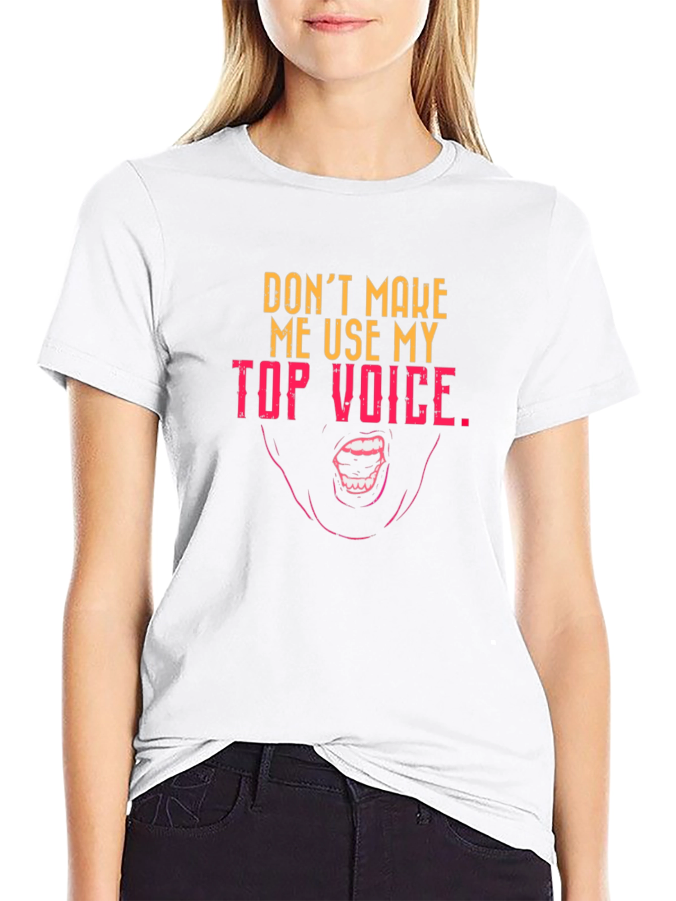 Black Top Voice Graphic Tee - Funny Sarcastic T-Shirt view 9