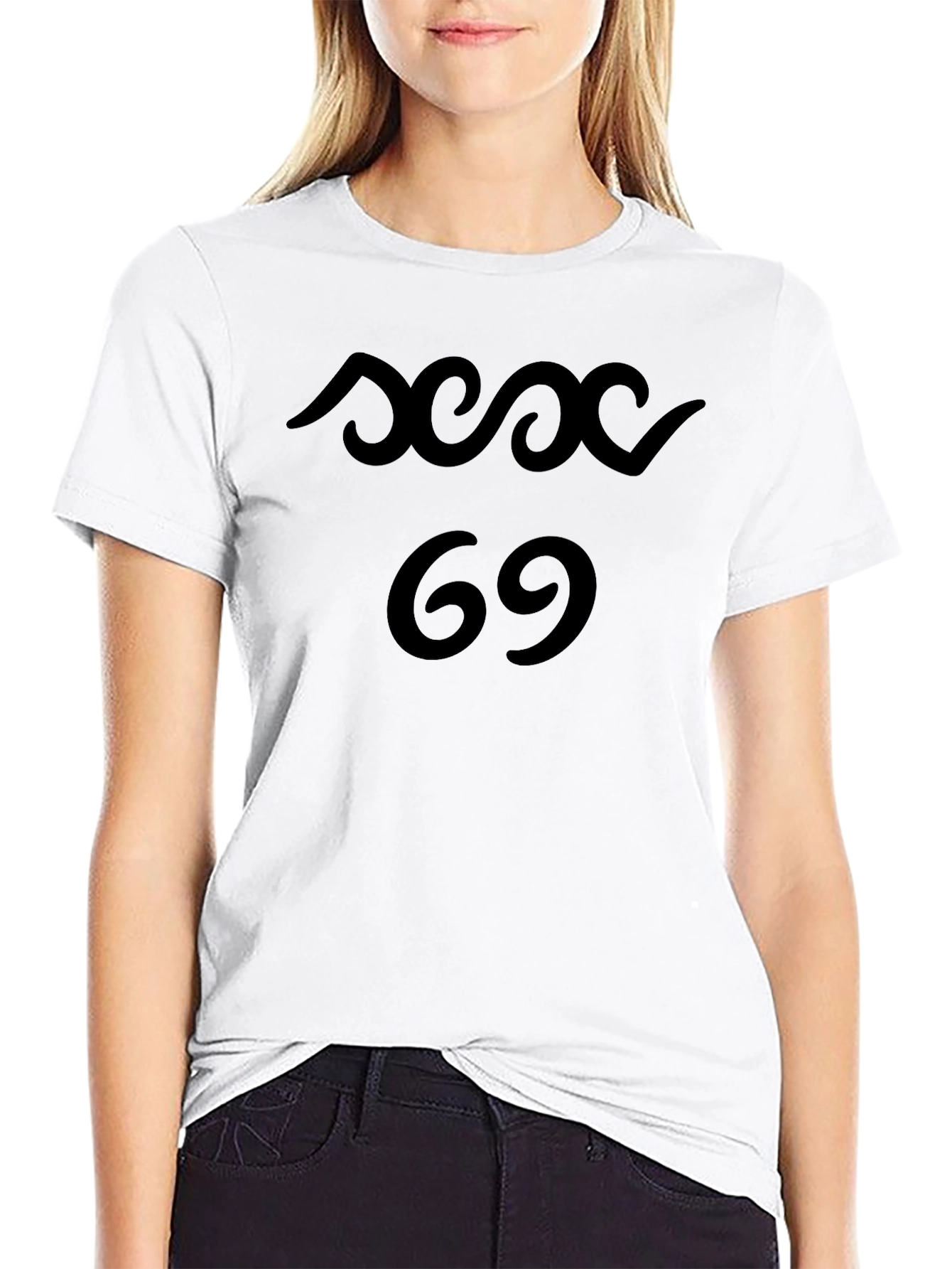 Black Sex 69 Graphic Tee - Adult Humor Black T-Shirt view 9