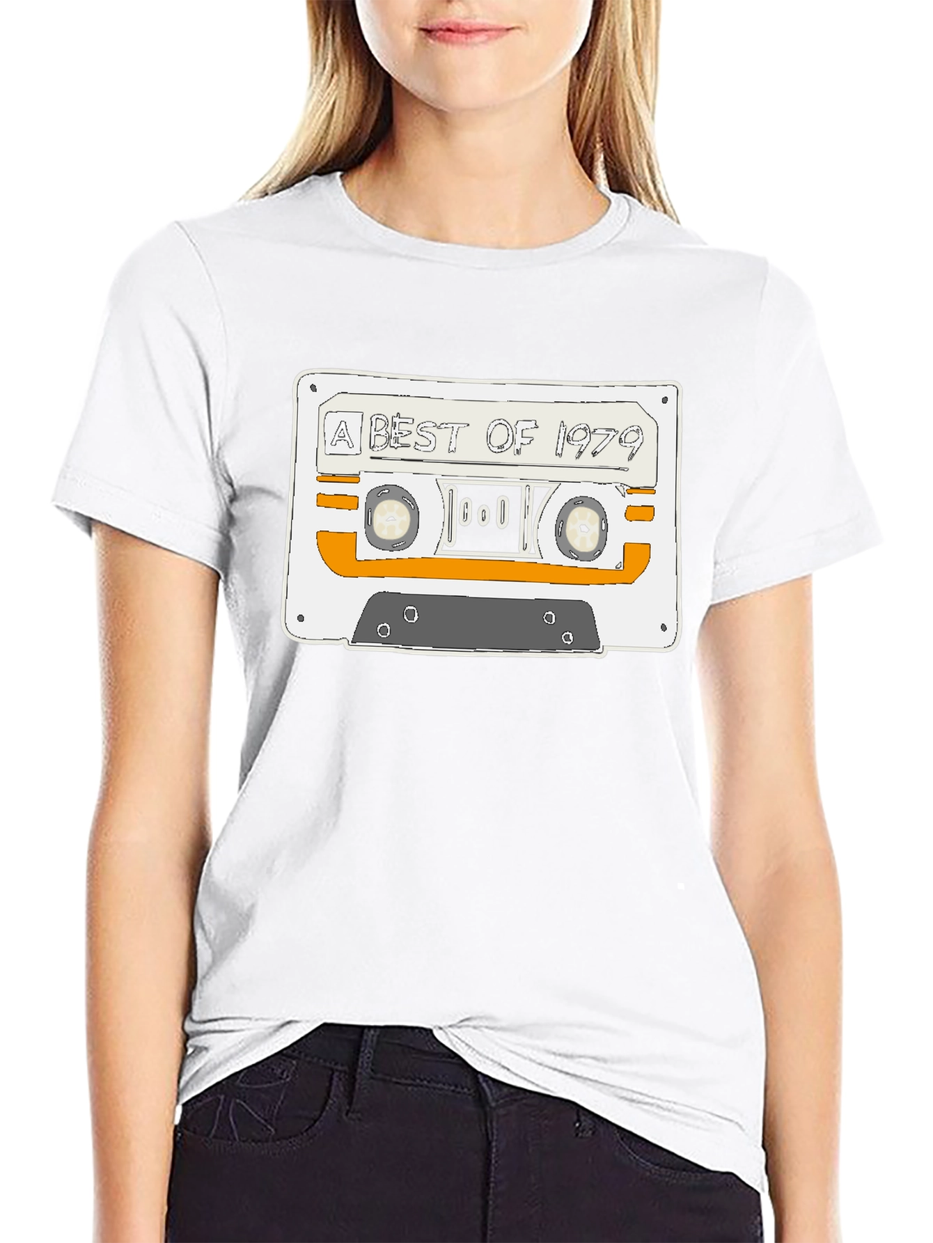 Black Retro 'A Best of 1979' Cassette Tape Black T-Shirt view 9