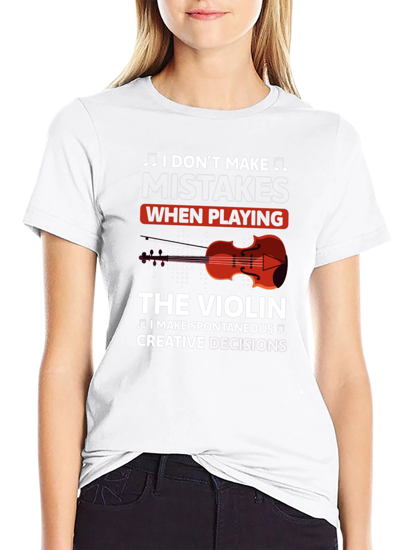 Black Violin Player T-Shirt - I Don't Make Mistakes view 9