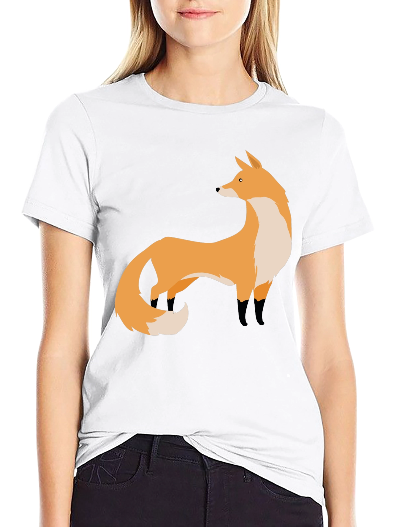 Black Fox Graphic Black T-Shirt | Stylish Animal Print Tee view 9
