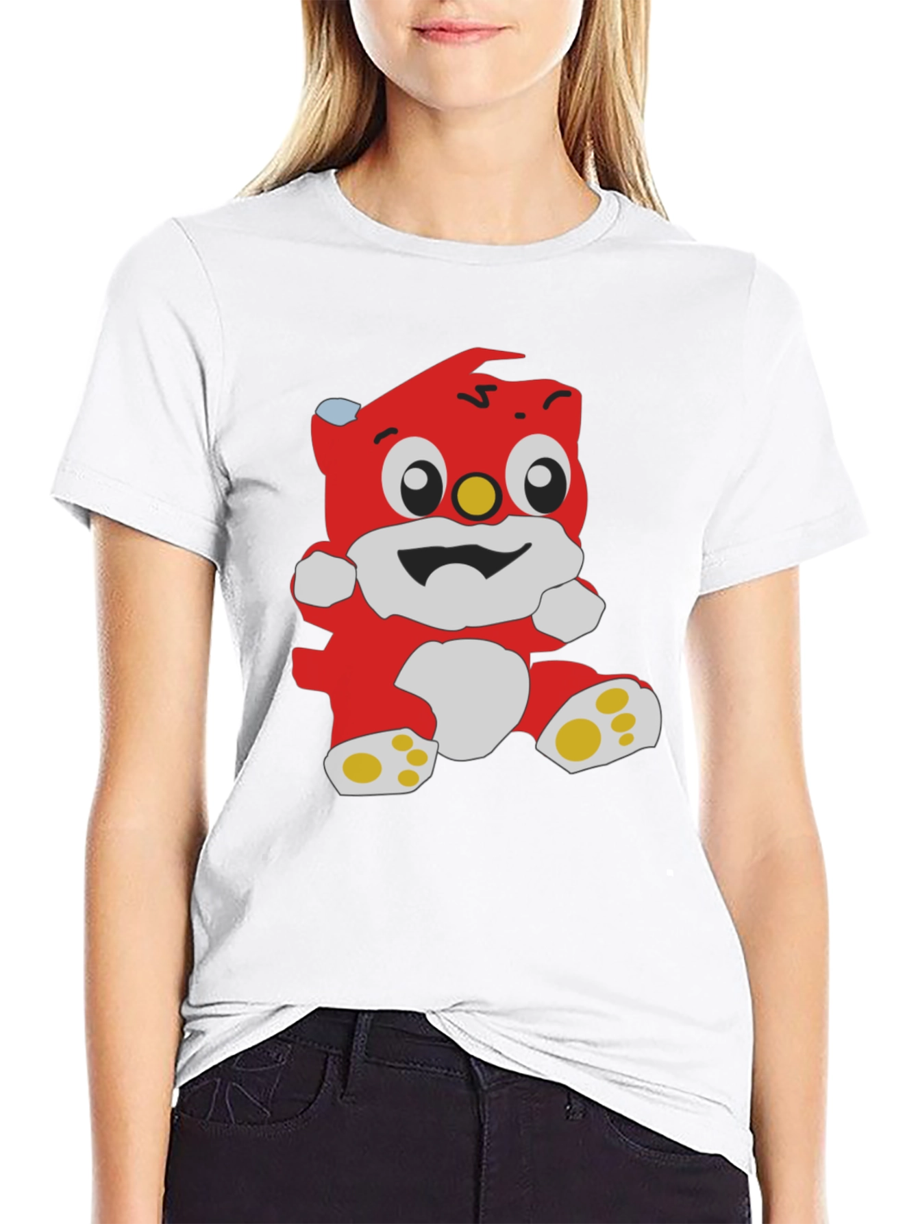 Black Cartoon Bear Graphic Black T-Shirt view 9