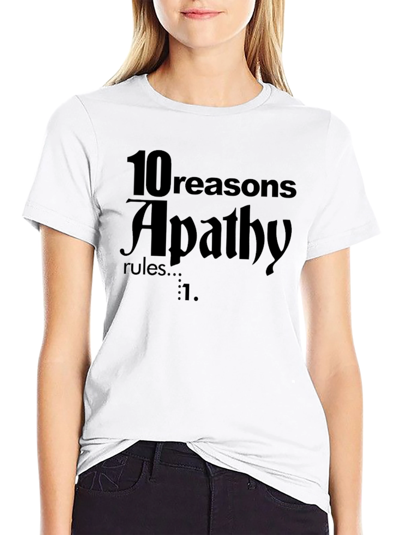 Black Apathy Rules Graphic Tee - Dark Humor T-Shirt view 9