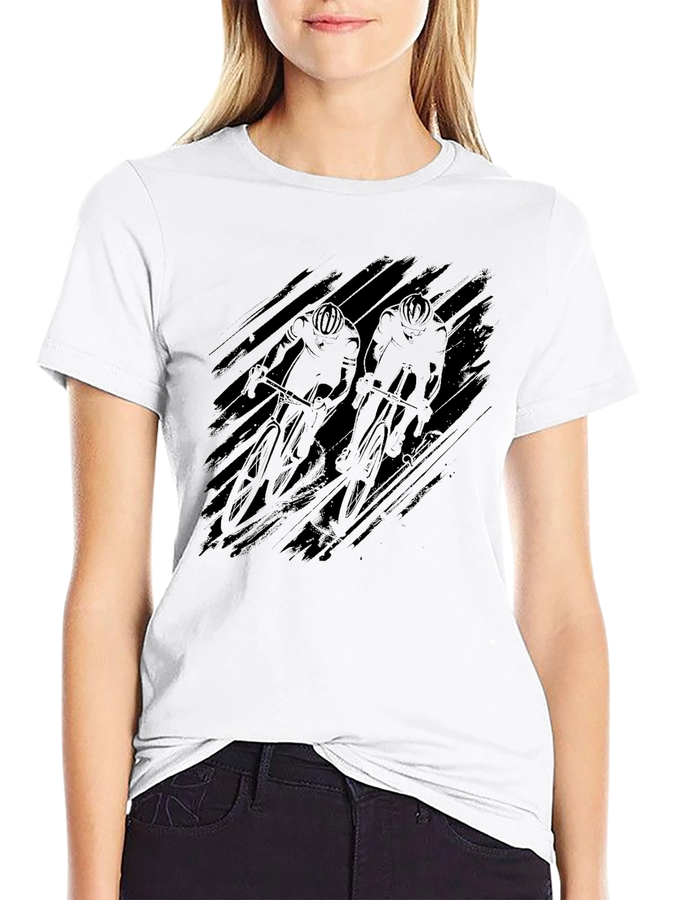 Black Men's Black Cycling Graphic T-Shirt view 9