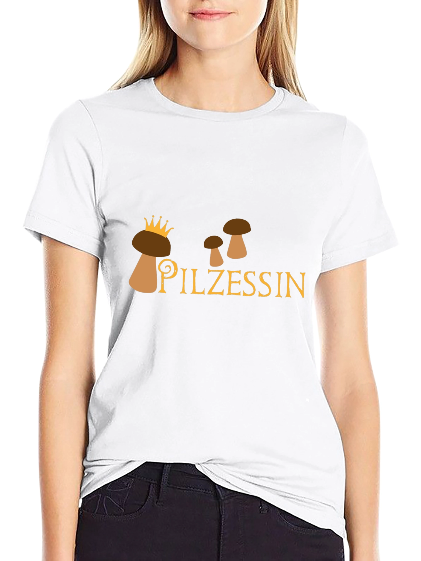 Black Pilzessin Funny Mushroom Princess Graphic T-Shirt view 9