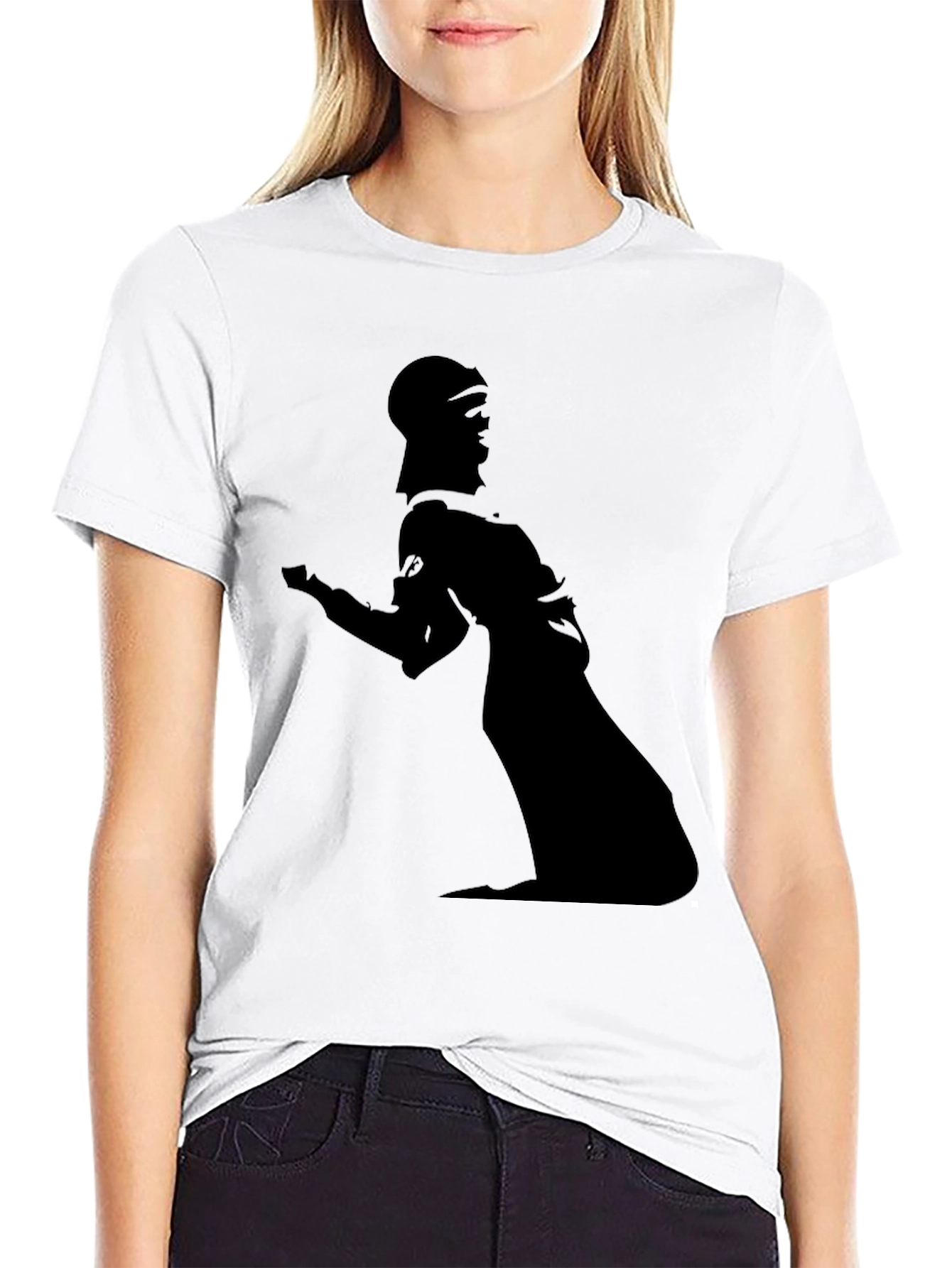 Black Silhouette Graphic Tee - Modern Black T-Shirt view 9