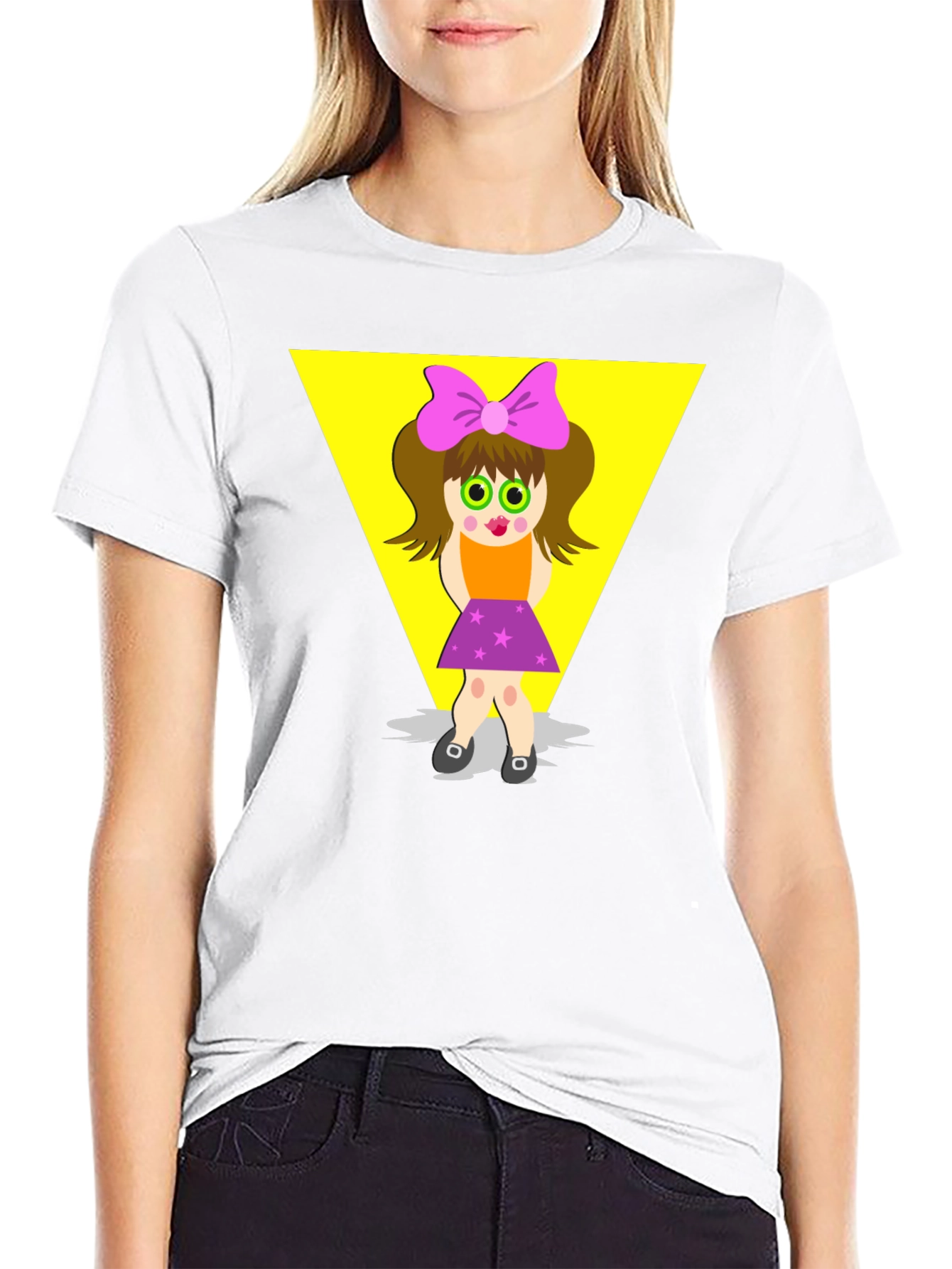 Black Cartoon Girl Graphic Tee - Funky Style view 9
