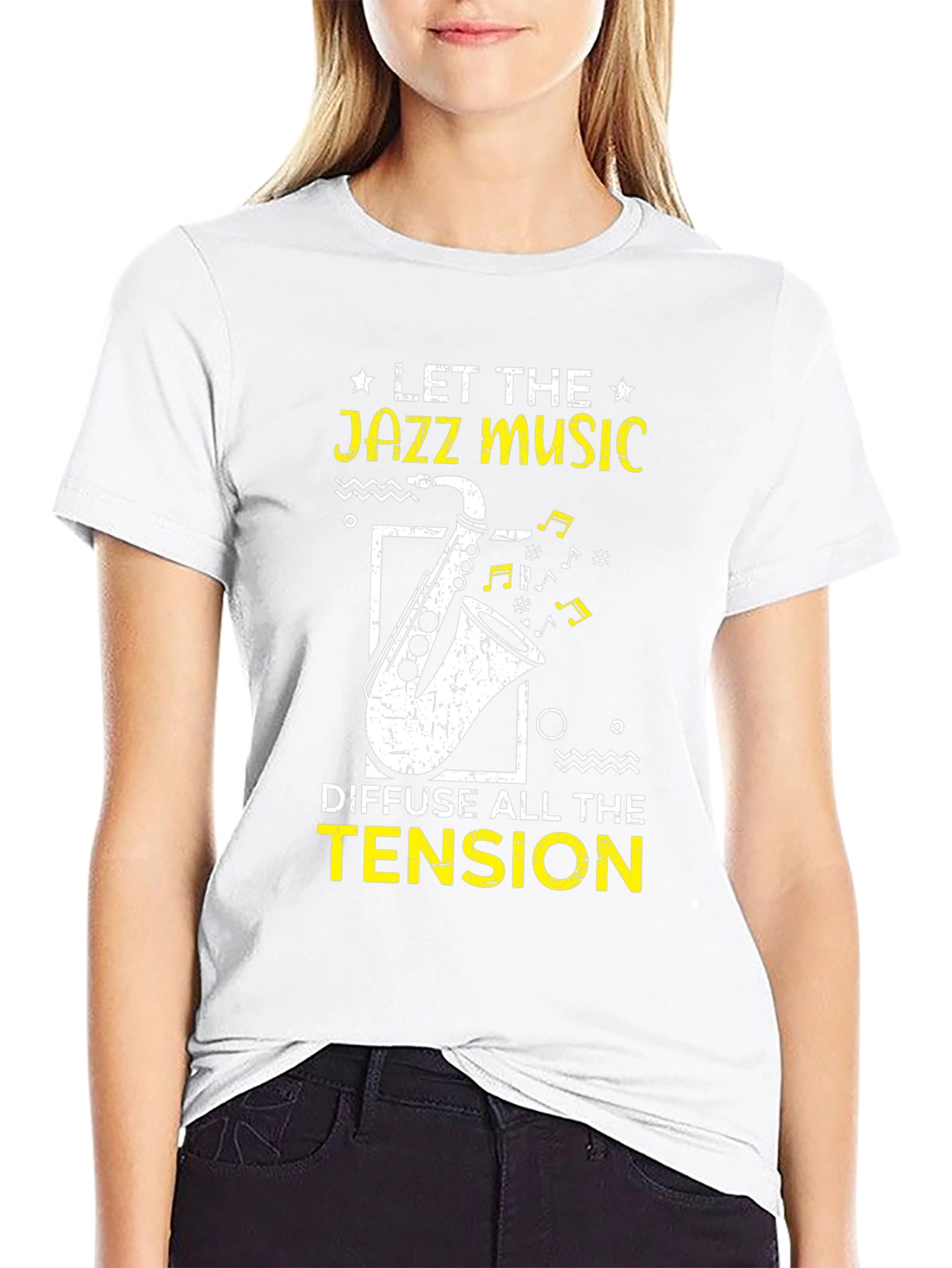 Black Jazz Music T-Shirt - Diffuse All the Tension view 9