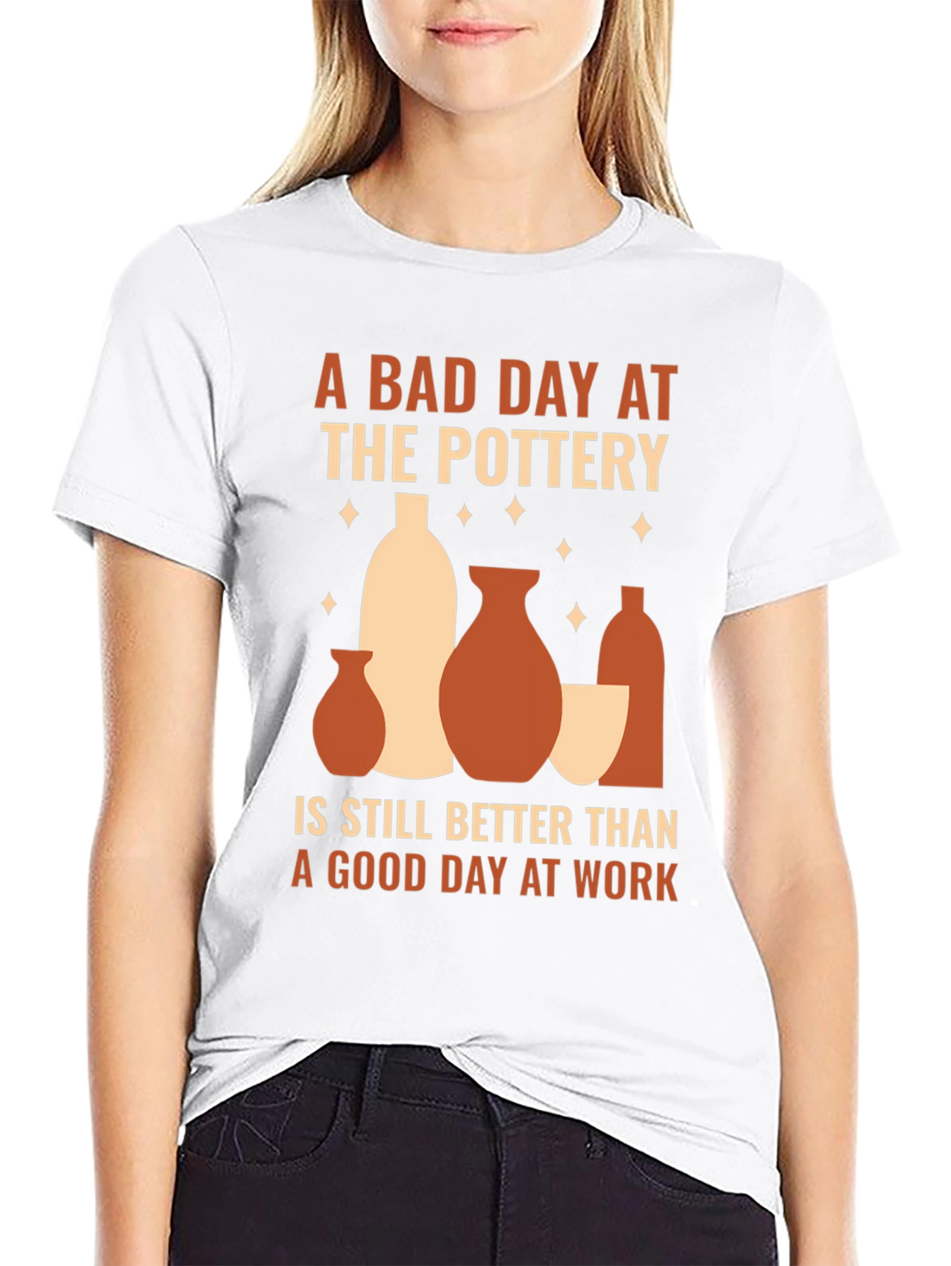 Black Pottery Lover T-Shirt, Bad Day Pottery Better Than Work view 9