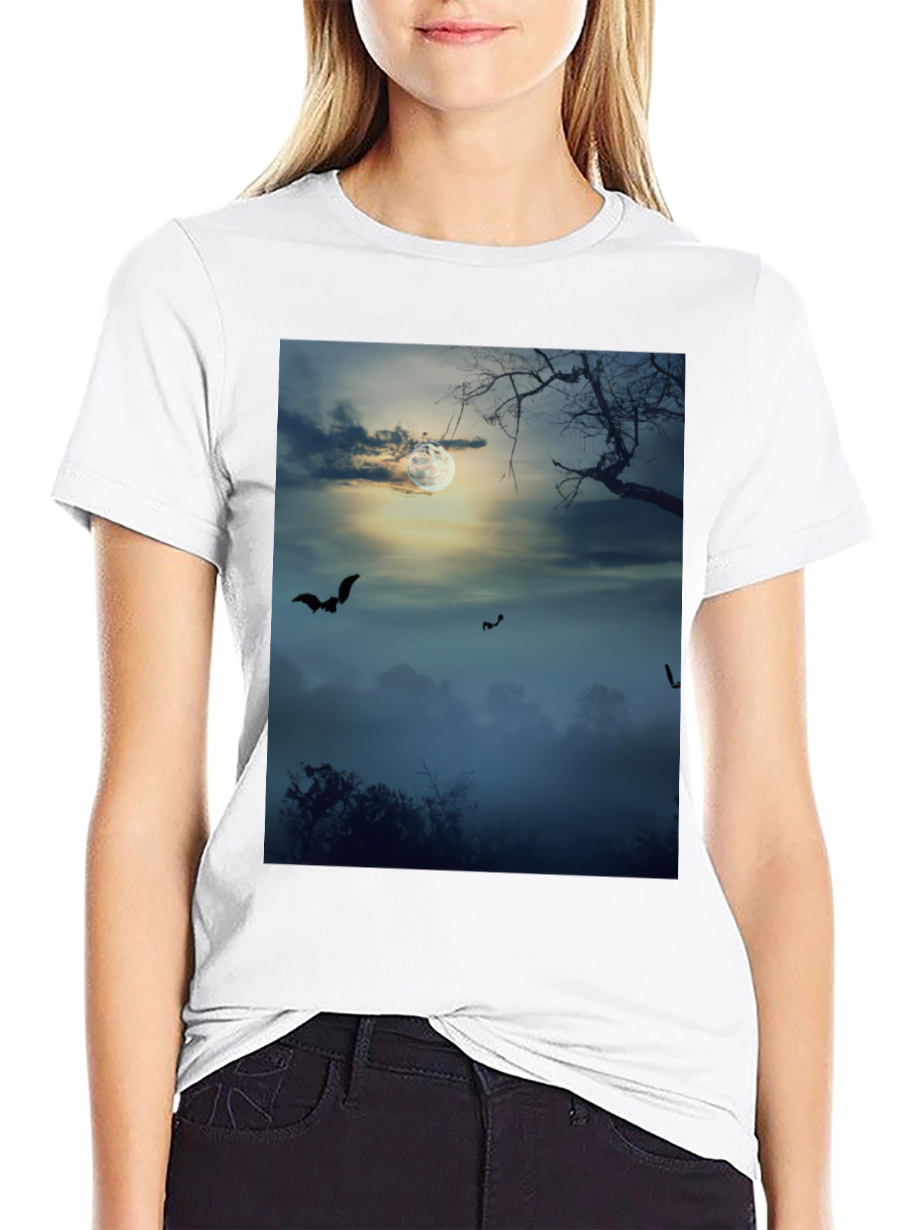 Spooky Night Bats Graphic Tee - 9