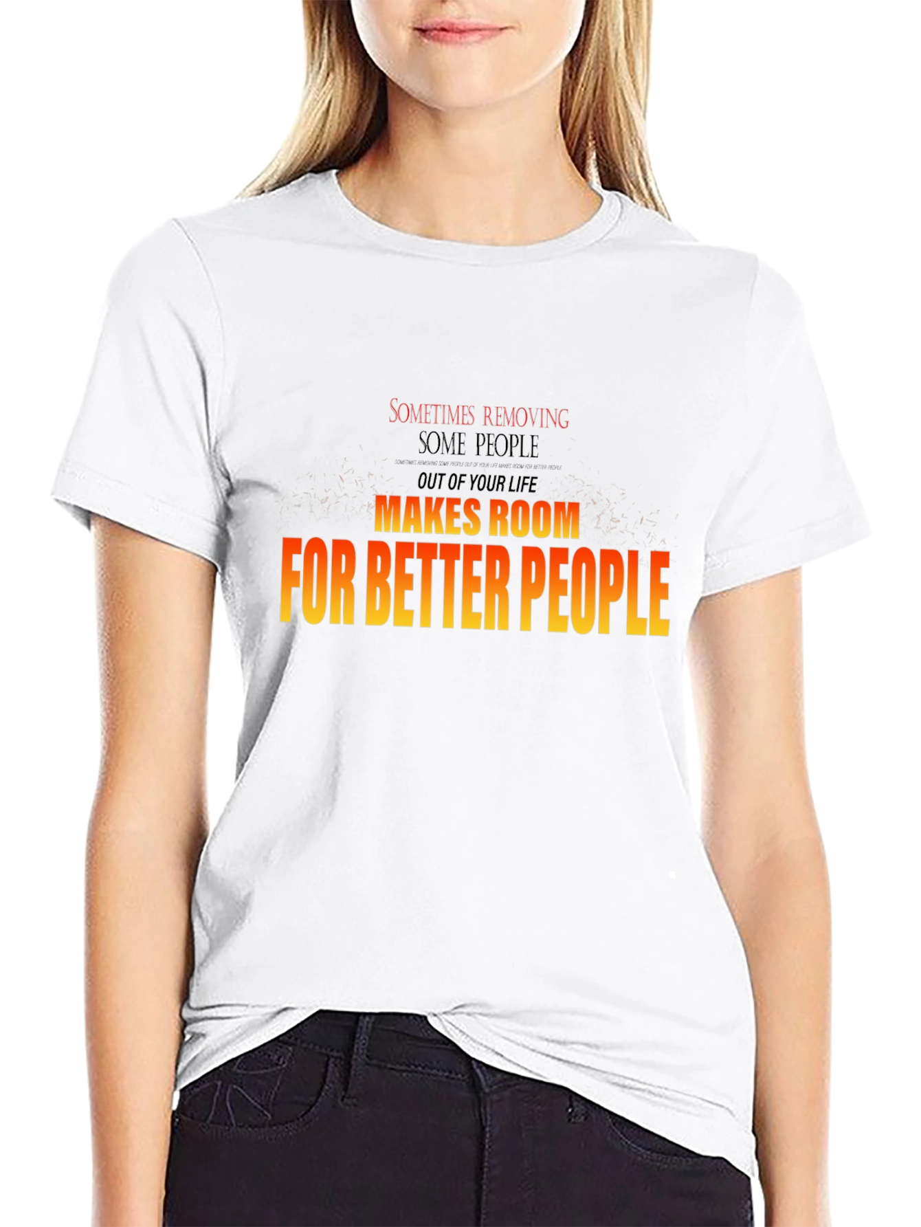 Black Motivational Graphic T-Shirt - Room for Better People view 9