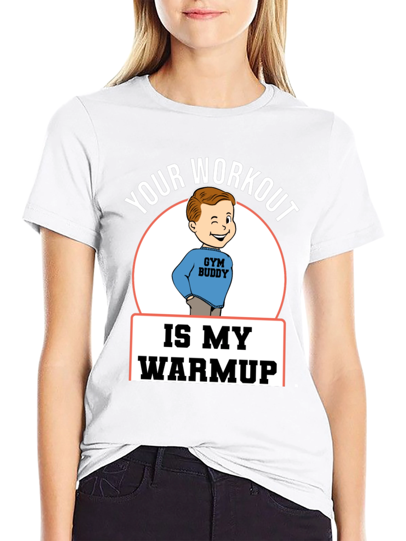 Black Your Workout is My Warmup Gym Buddy T-Shirt view 9