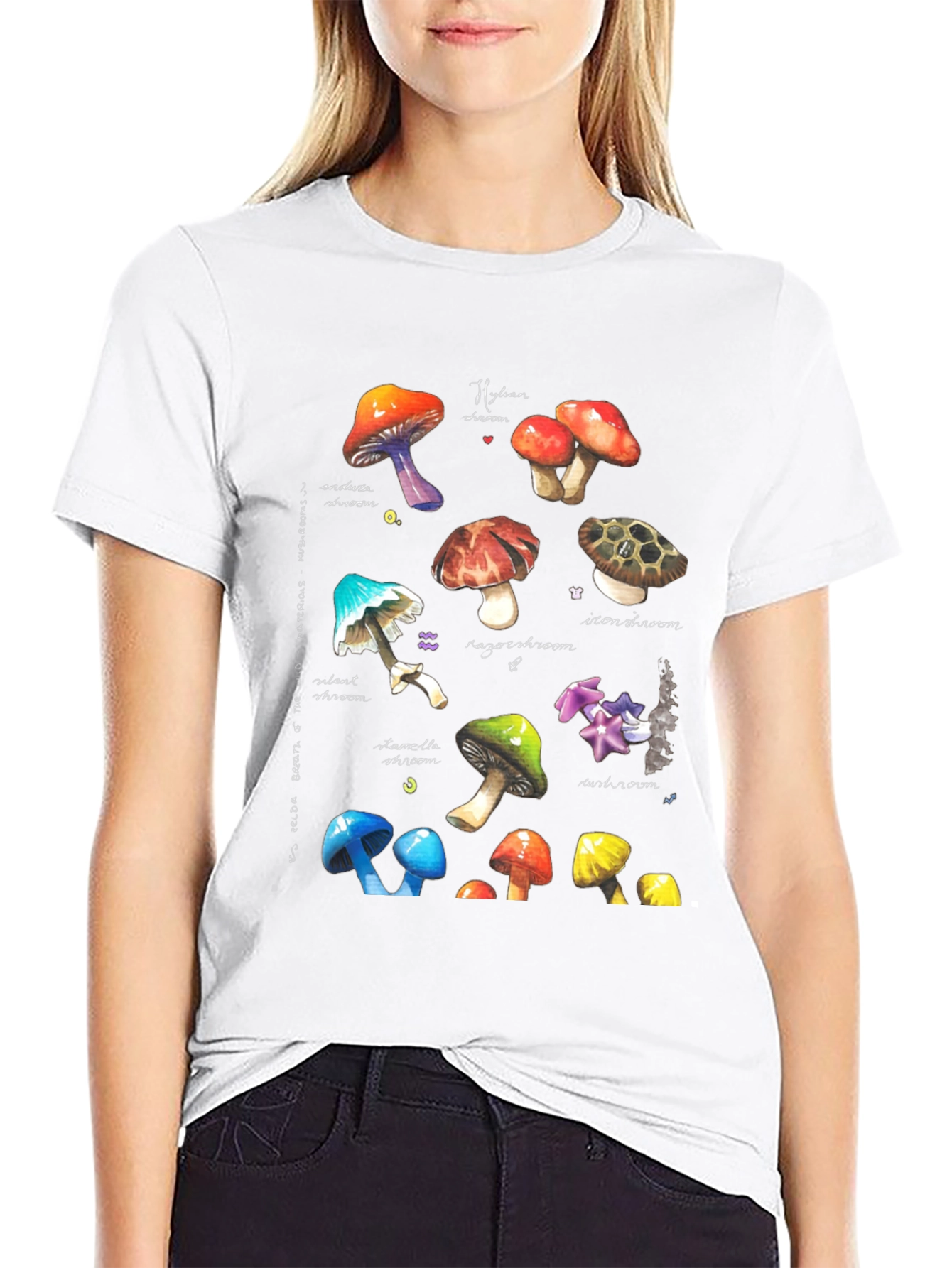Black Watercolor Mushroom Graphic Tee view 9