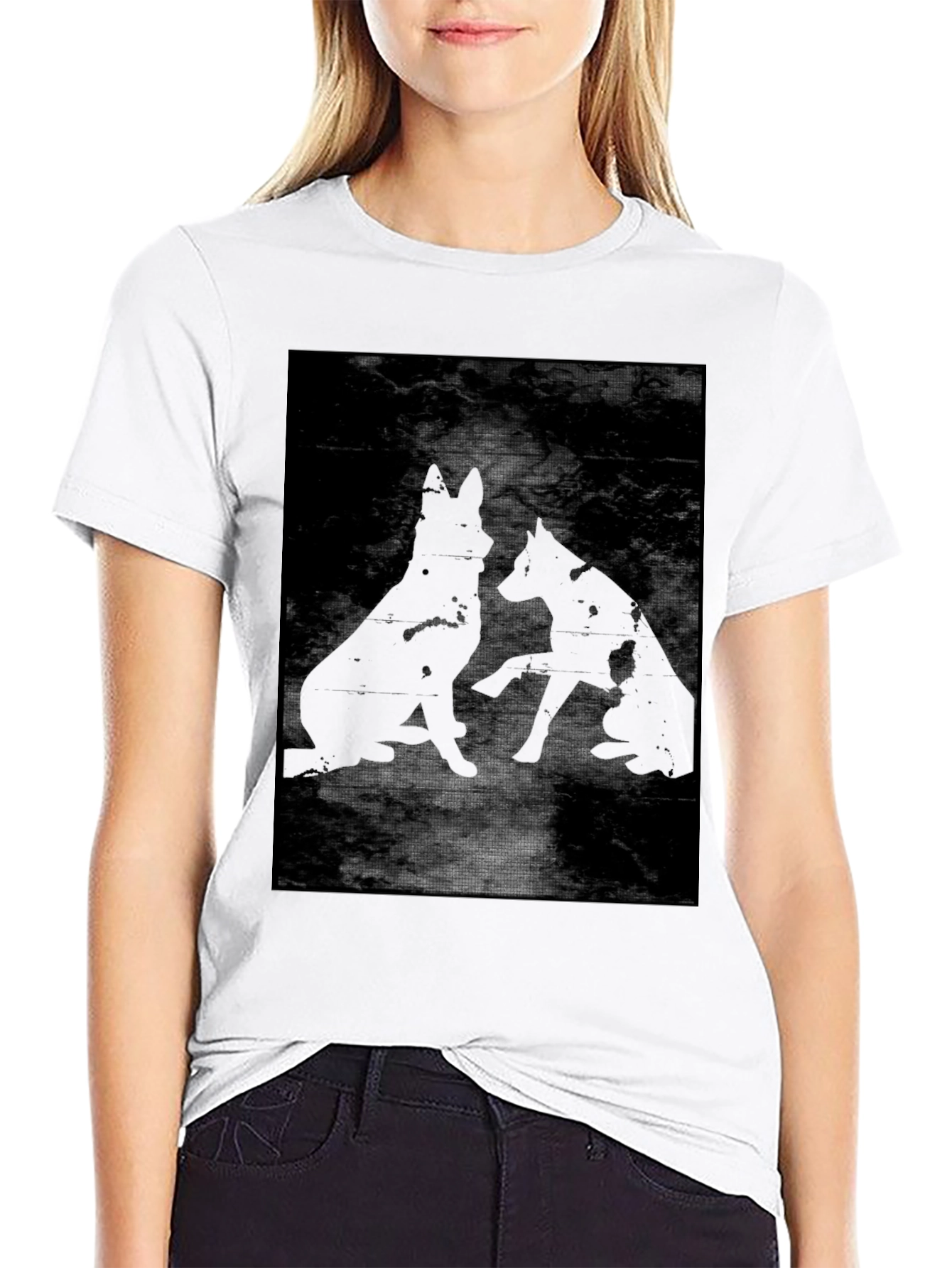 Black Black Dog Silhouette Graphic T-Shirt view 9