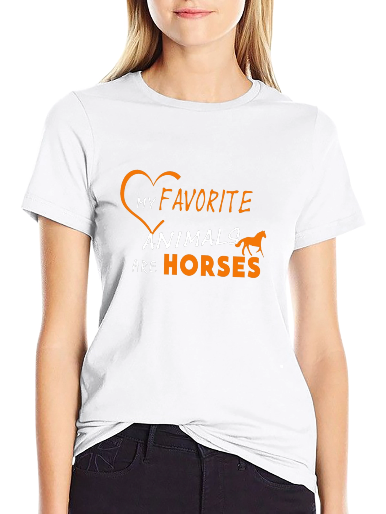 Black My Favorite Animals Are Horses T-Shirt view 9