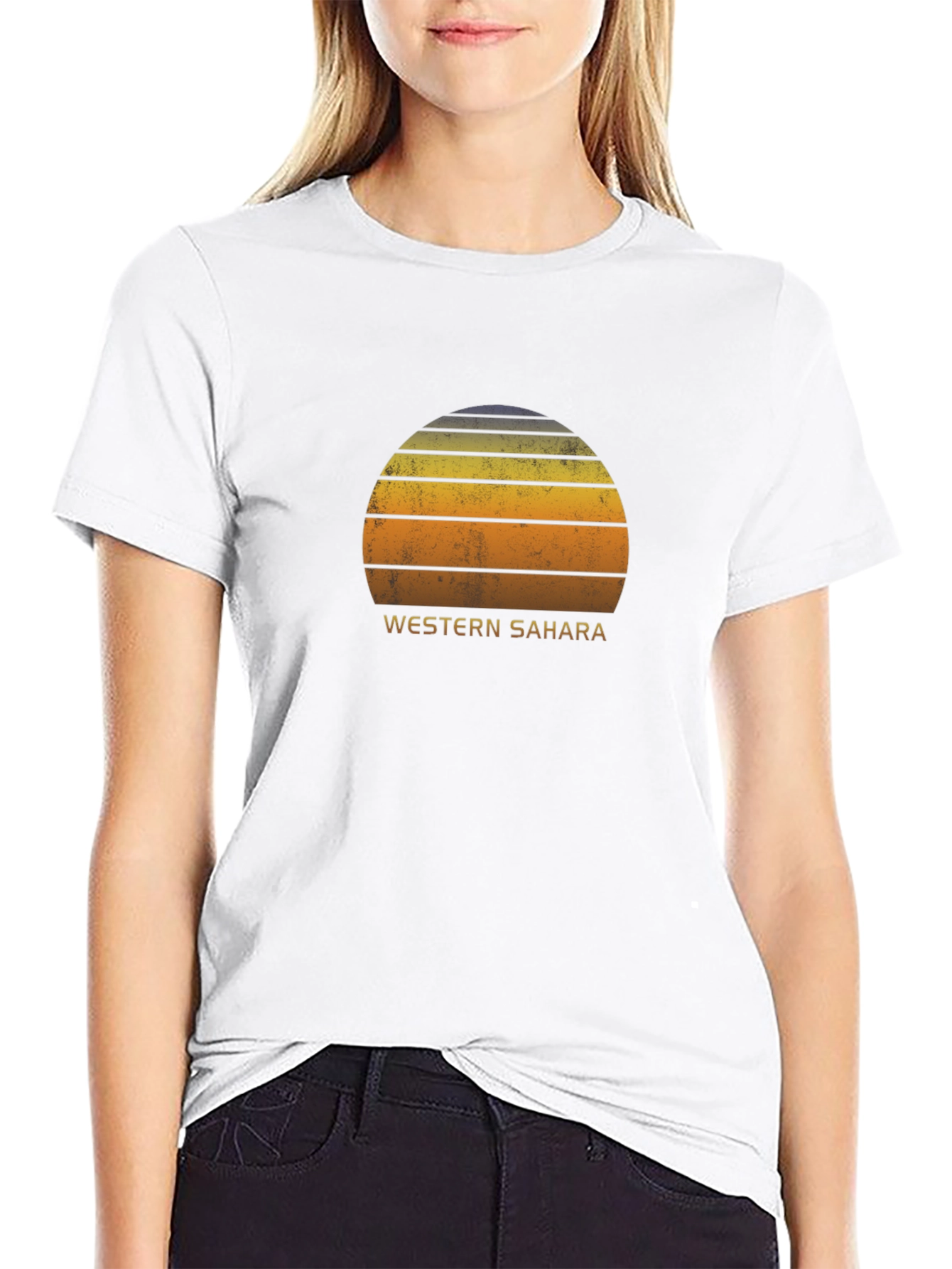 Black Western Sahara Sunset Graphic Tee - Vintage Style view 9