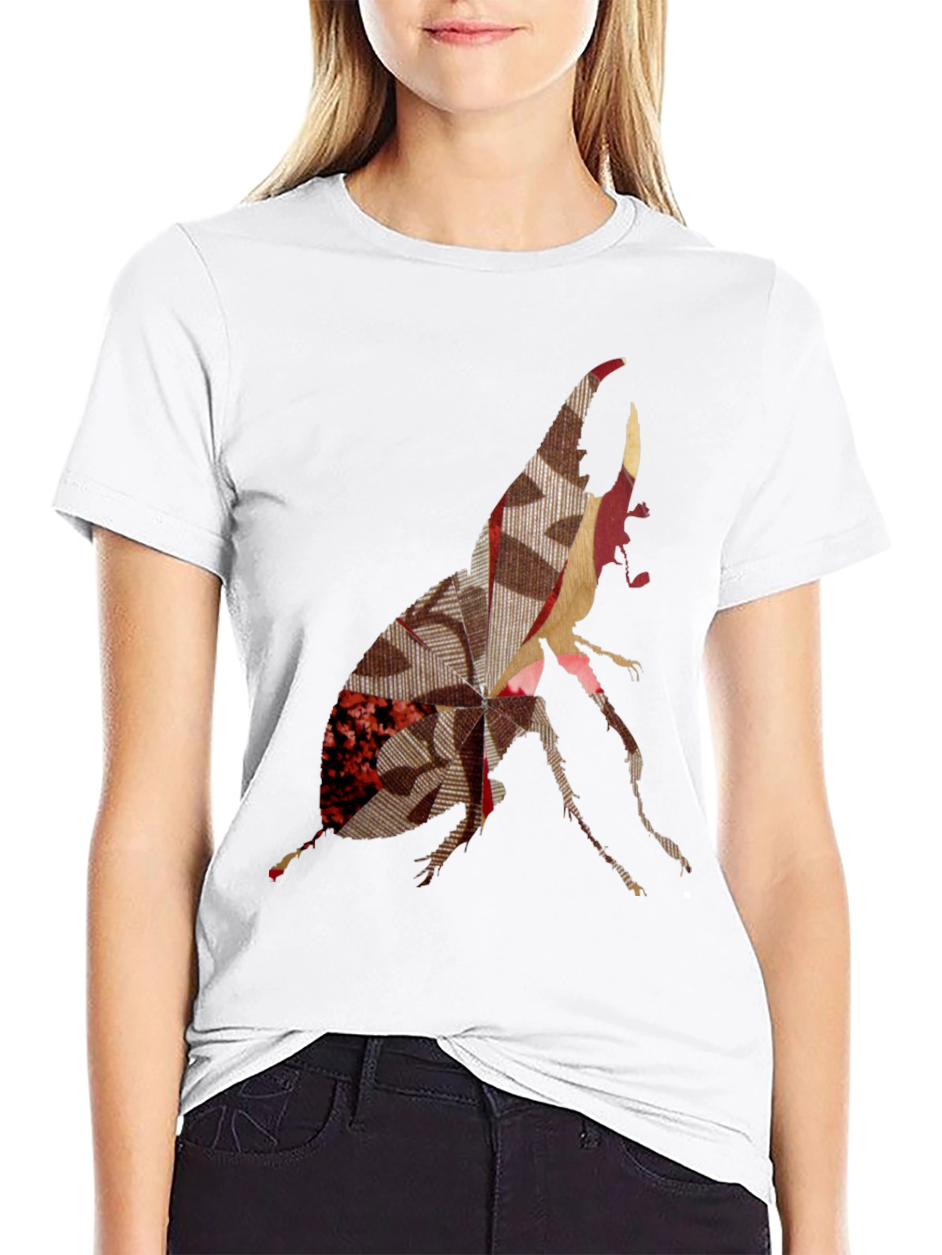 Black Abstract Beetle Graphic Print Tee view 9