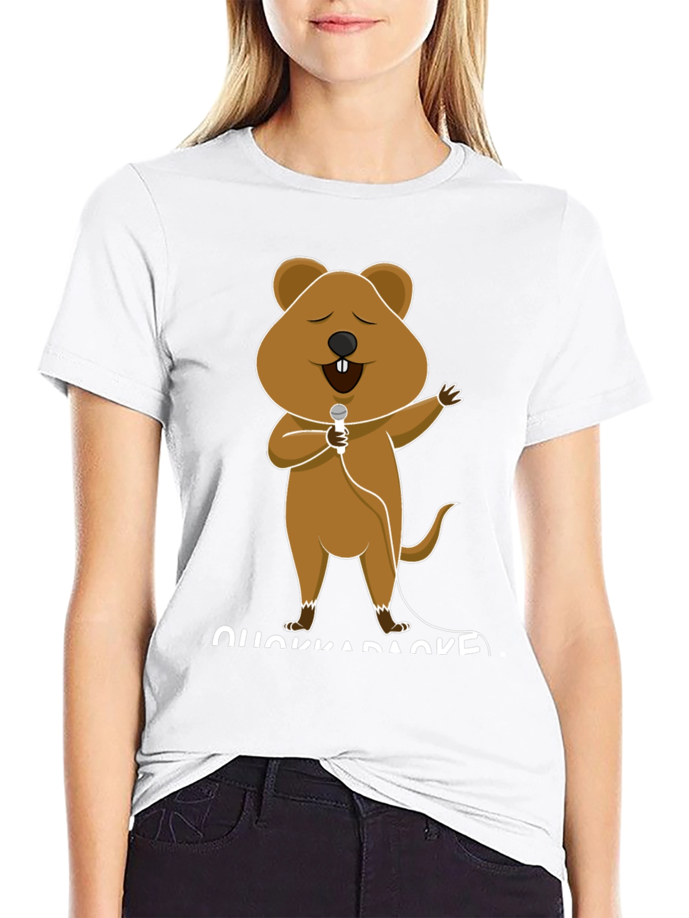 Black Quokka Karaoke T-Shirt - Sing Your Heart Out! view 9